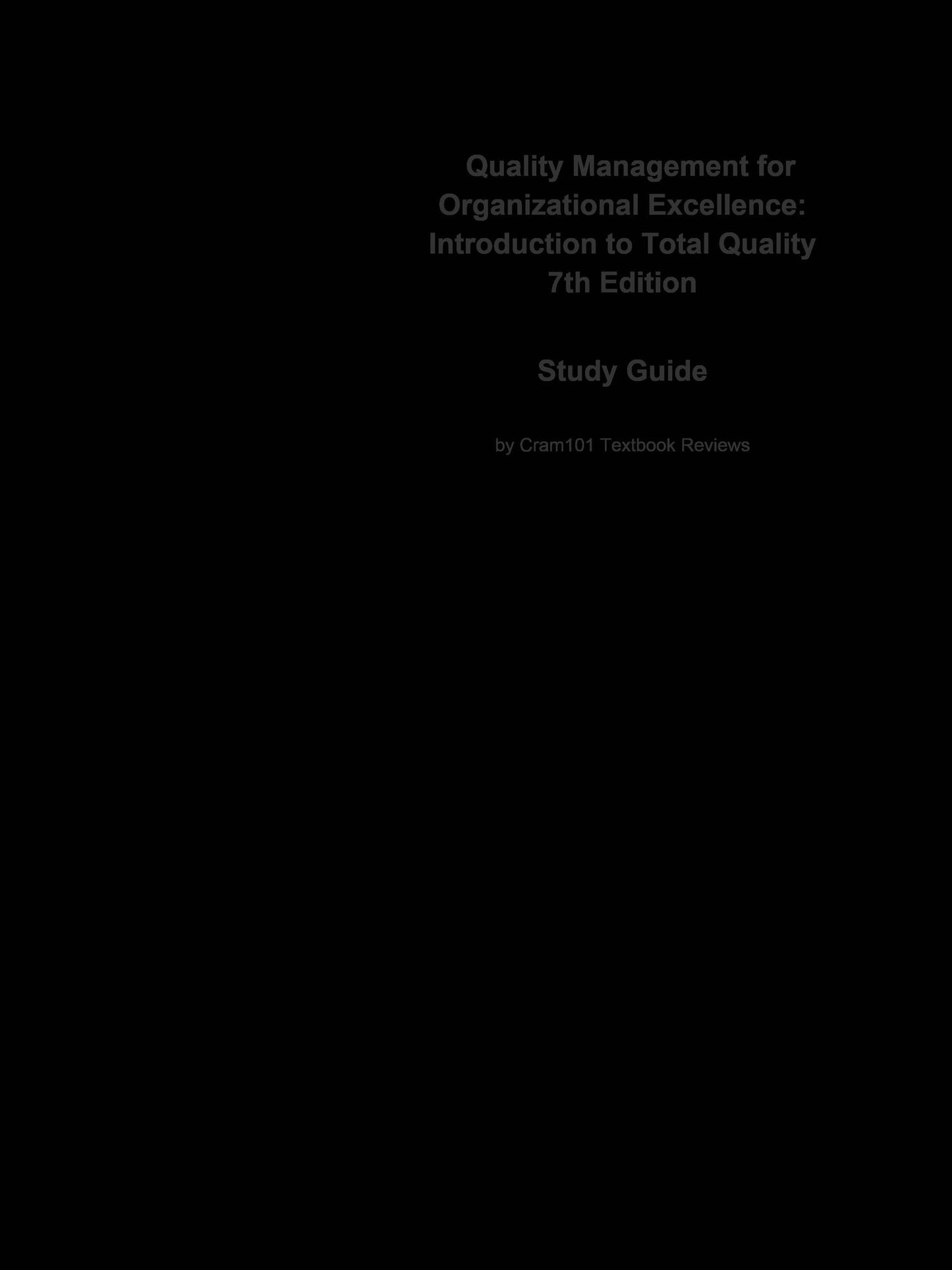Quality Management for Organizational Excellence, Introduction to Total Quality: Business, Management