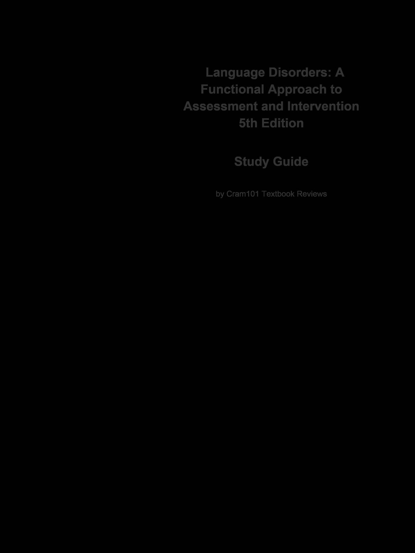 e-Study Guide for: Language Disorders: A Functional Approach to Assessment and Intervention by Robert E. Owens, ISBN 9780205607648