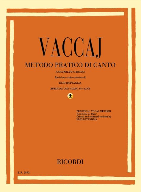 Practical Vocal Method (Vaccai) - Low Voice: Alto/Bass - Book/CD