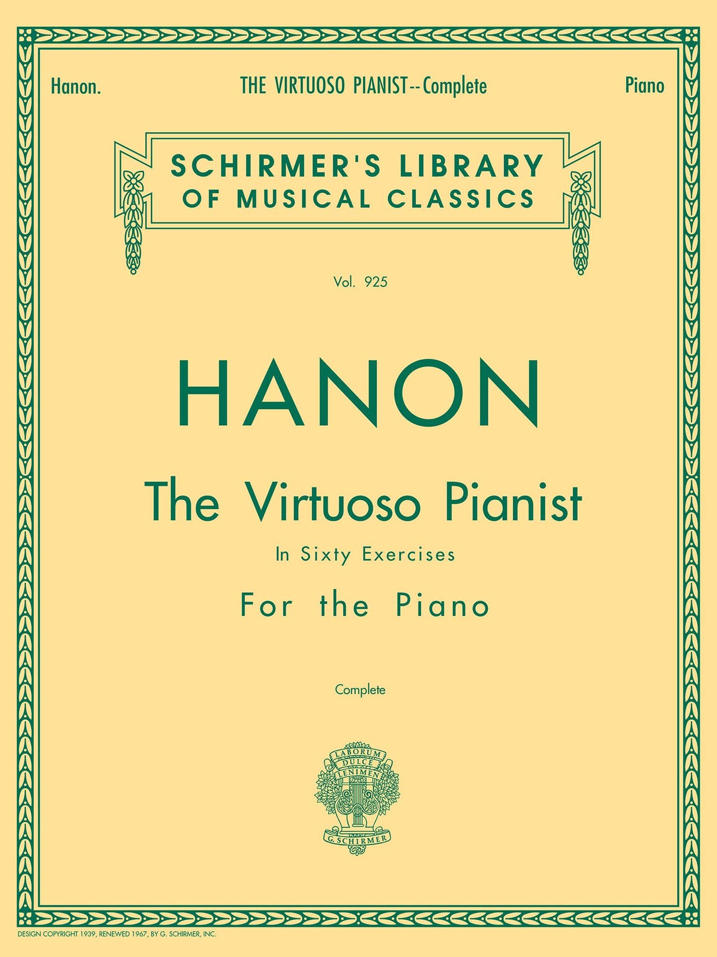 Hanon - Virtuoso Pianist in 60 Exercises - Complete: Schirmer's Library of Musical Classics