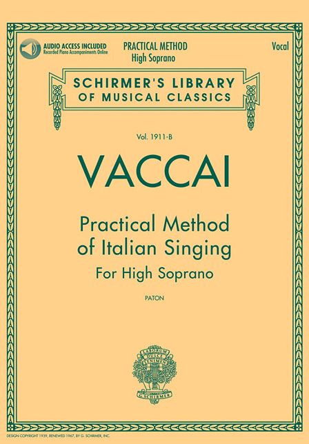 Vaccai: Practical Method of Italian Singing: High Soprano, Book/CD