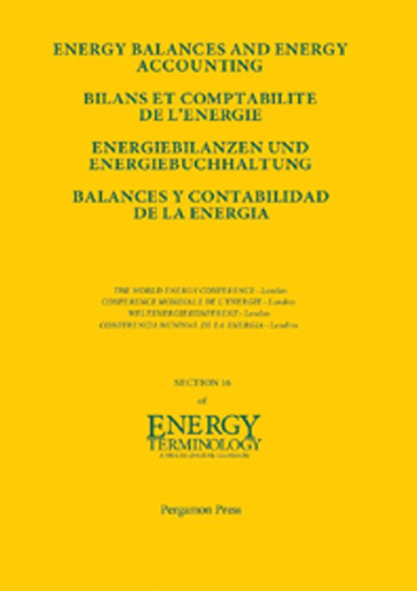 Energy Balances and Energy Accounting: Energiebilanzen und Energiebuchhaltung