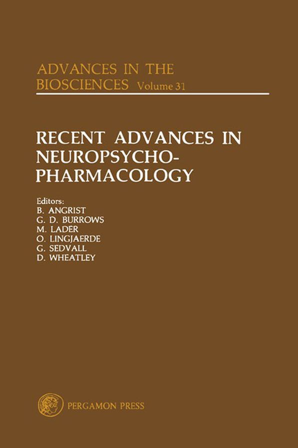 Recent Advances in Neuropsycho-Pharmacology: Selected Papers from the 12th Congress of the Collegium Internationale Neuro-Psychopharmacologicum, Göteborg, Sweden, 22-26 June 1980