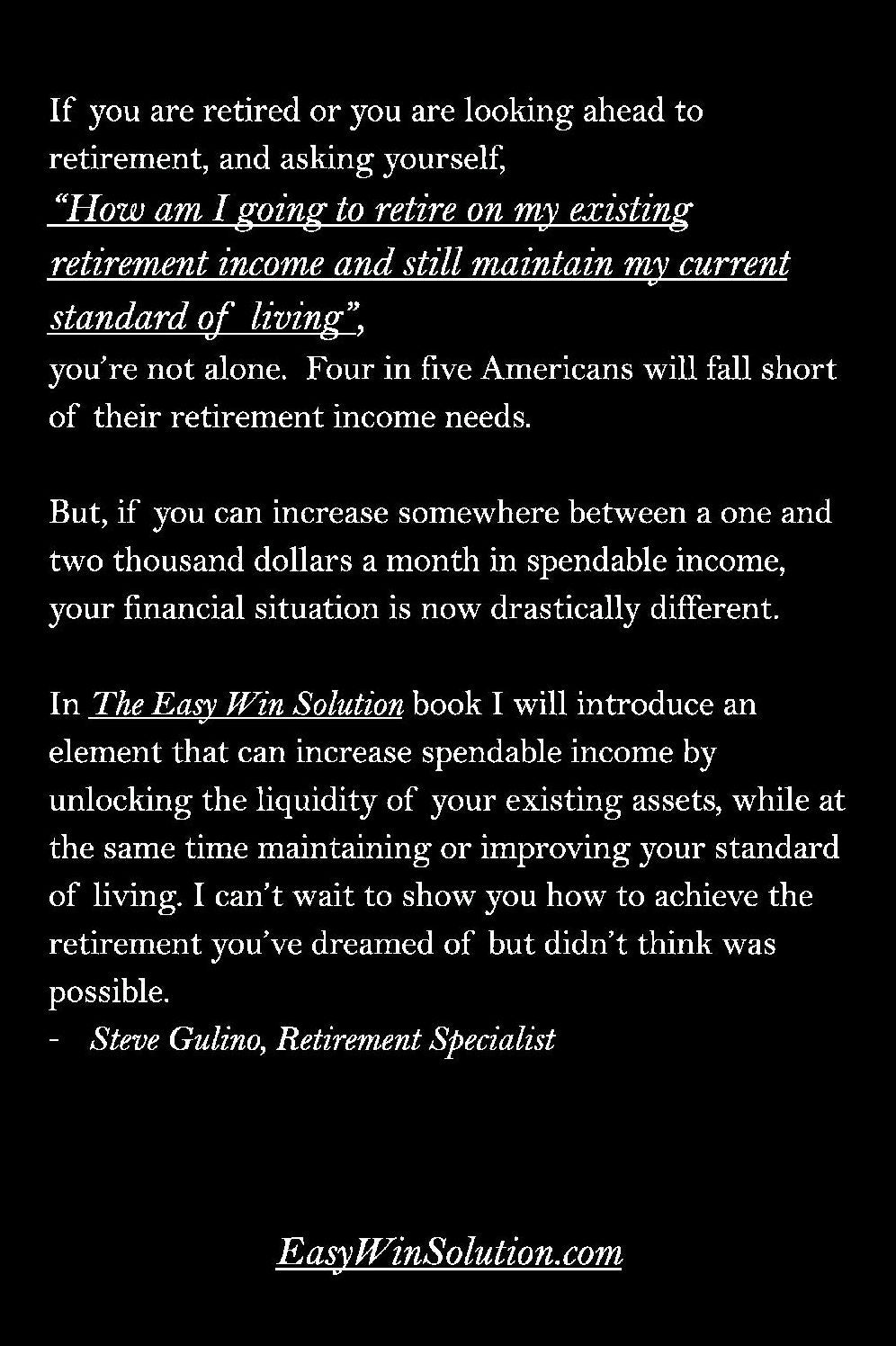 Retirement - The Easy Win Solution