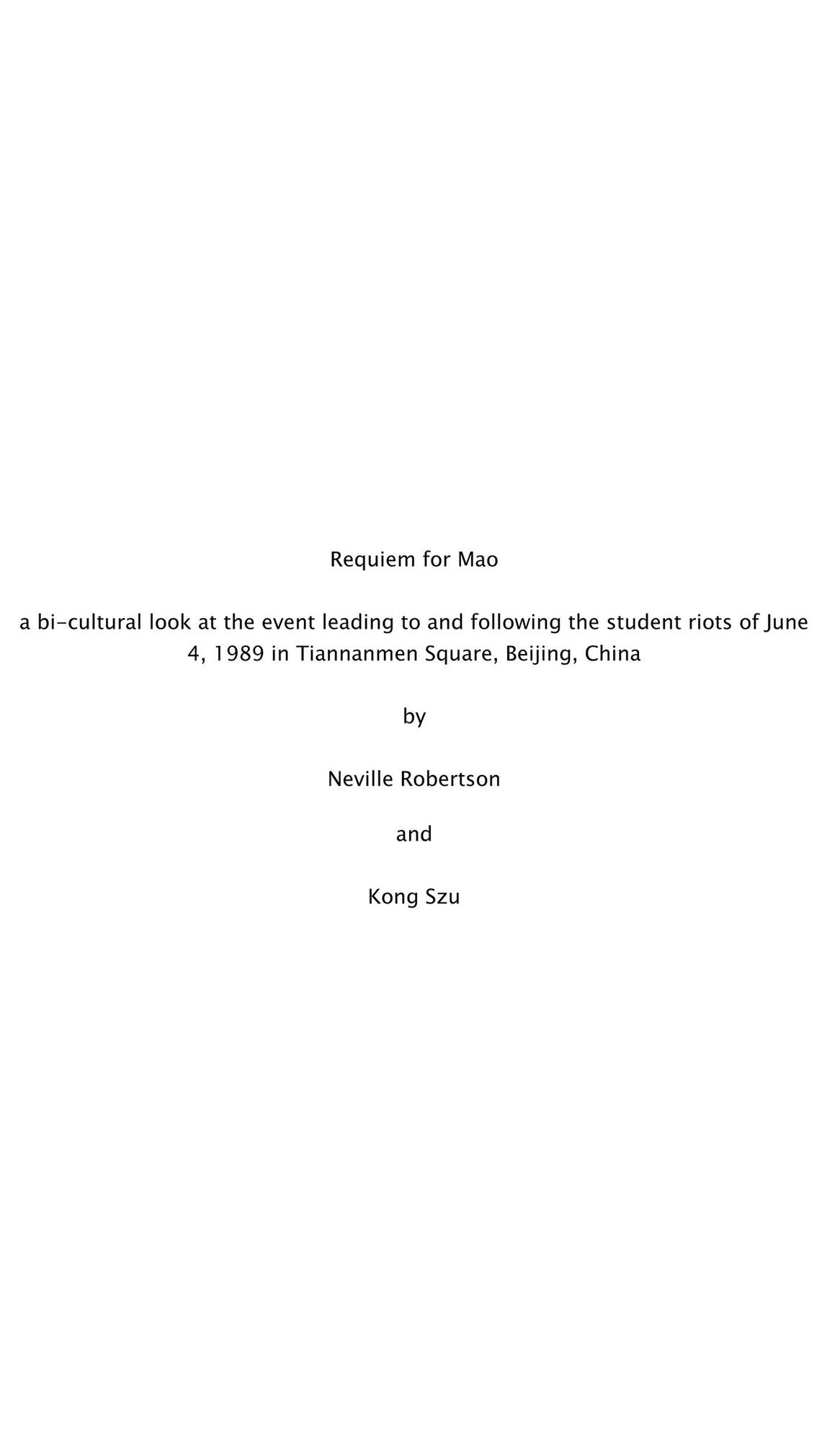 Requiem for Mao