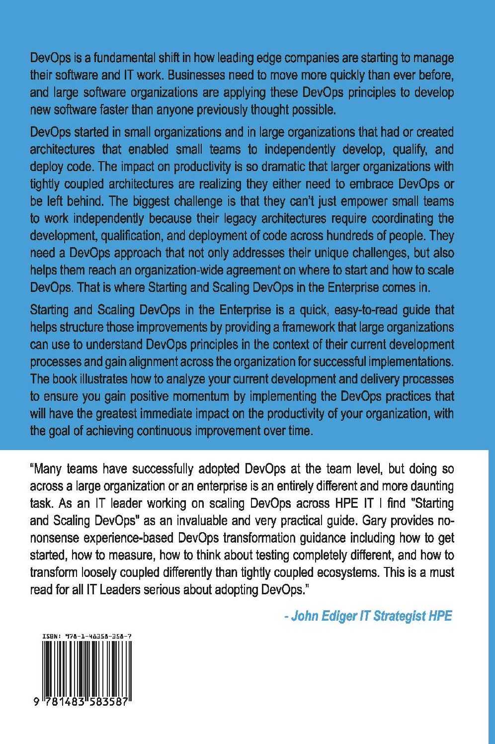 Start and Scaling Devops in the Enterprise