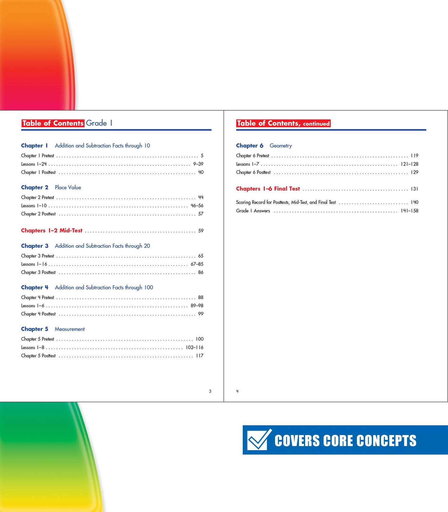 Carson Dellosa CD-704561 Spectrum Math Gr 1