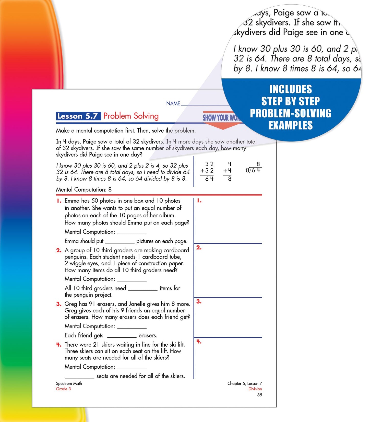 Carson Dellosa CD-704563 Spectrum Math Gr 3