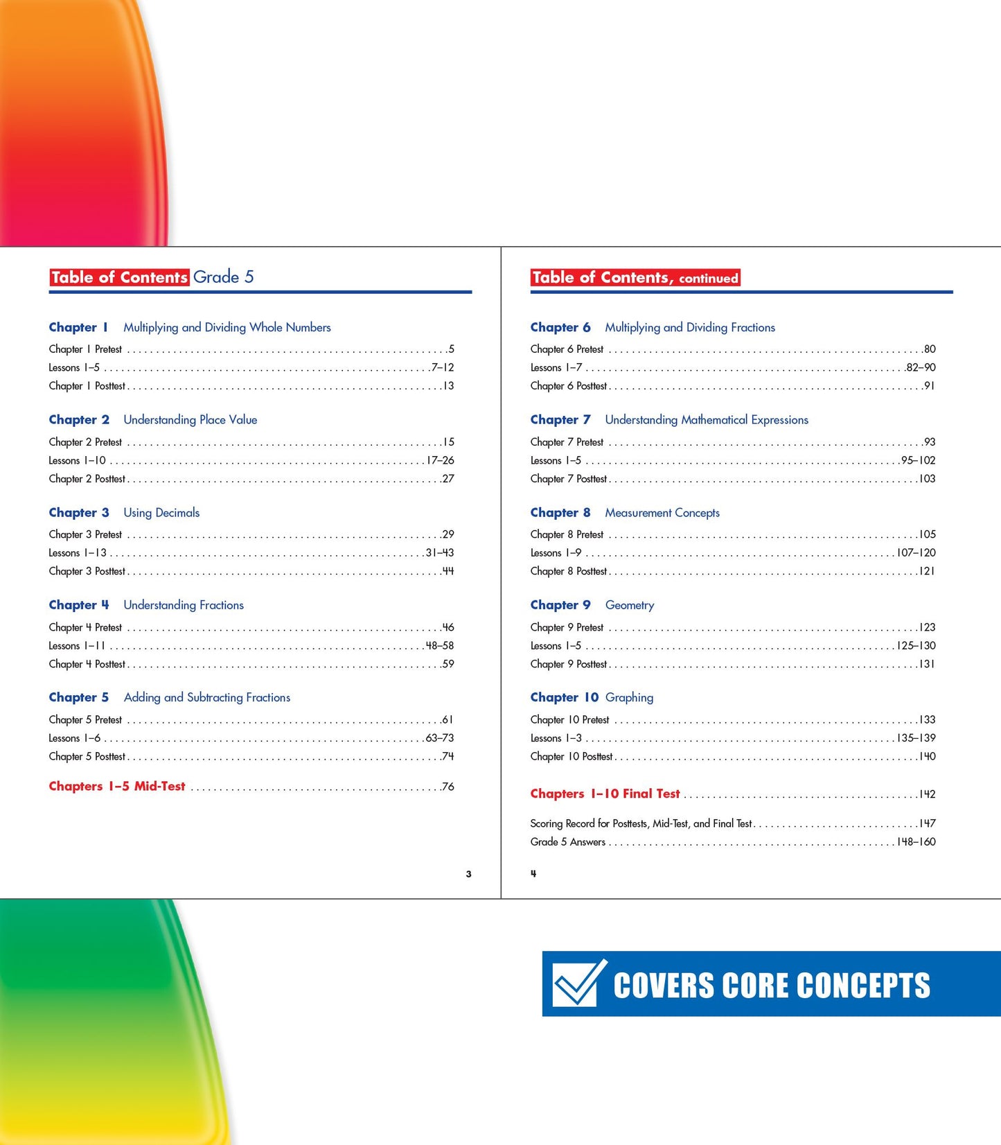 Carson Dellosa CD-704565 Spectrum Math Gr 5