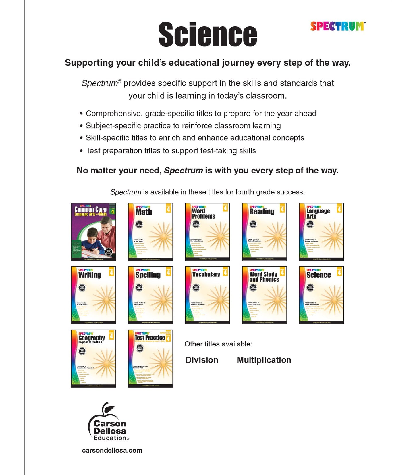 Carson Dellosa CD-704617 Spectrum Science Gr 4