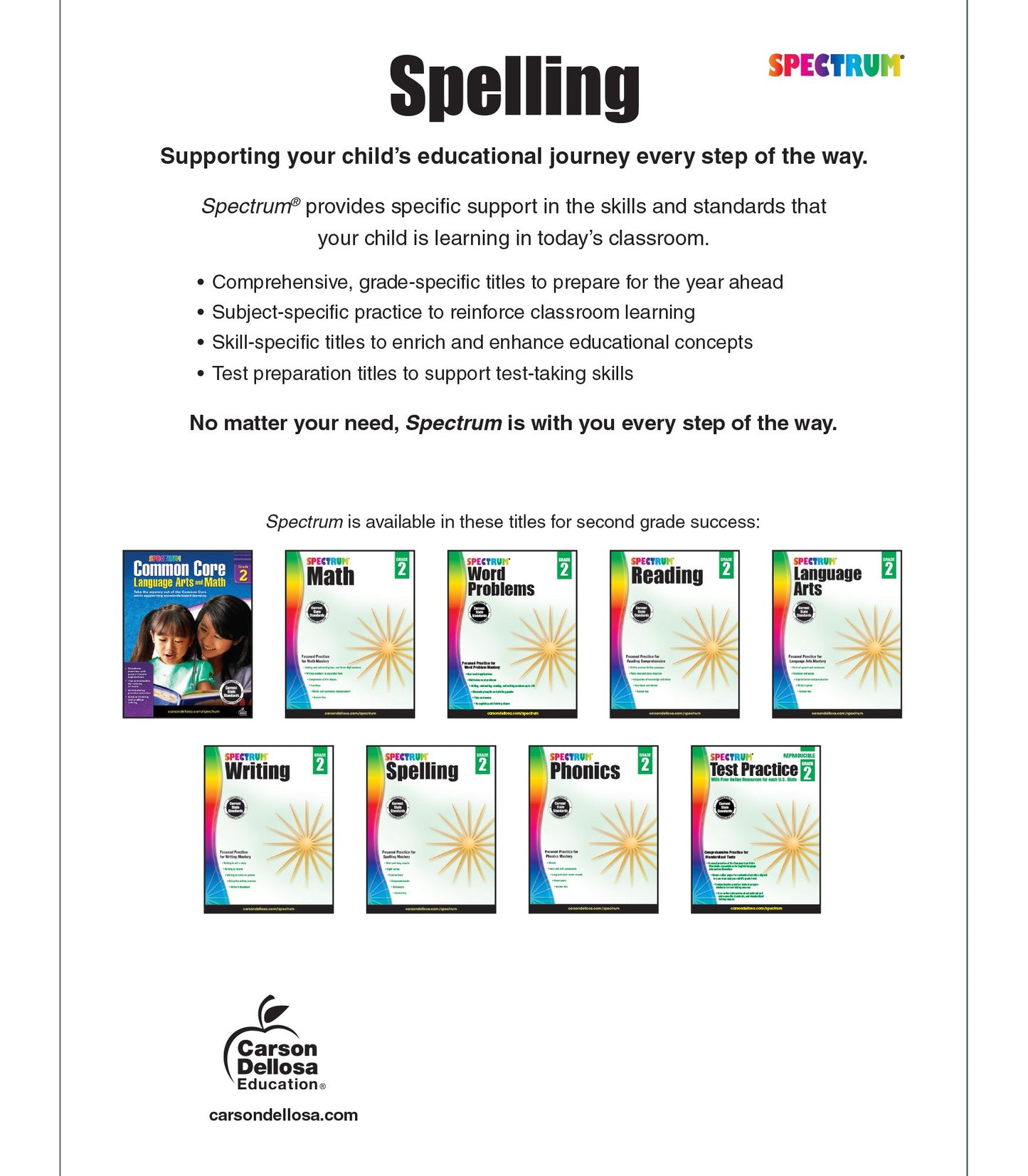 Spectrum Spelling, Grade 2
