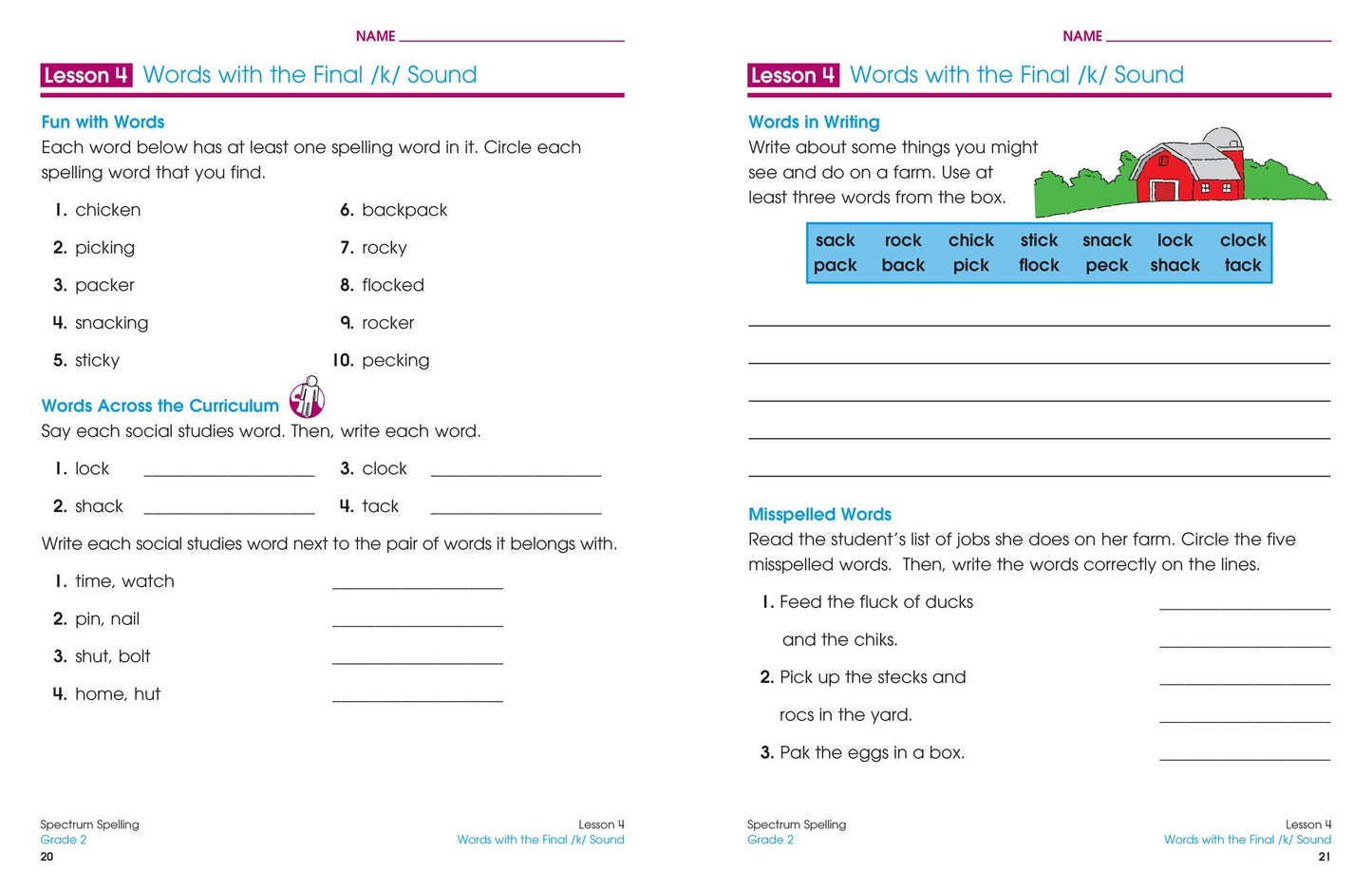 Spectrum Spelling, Grade 2