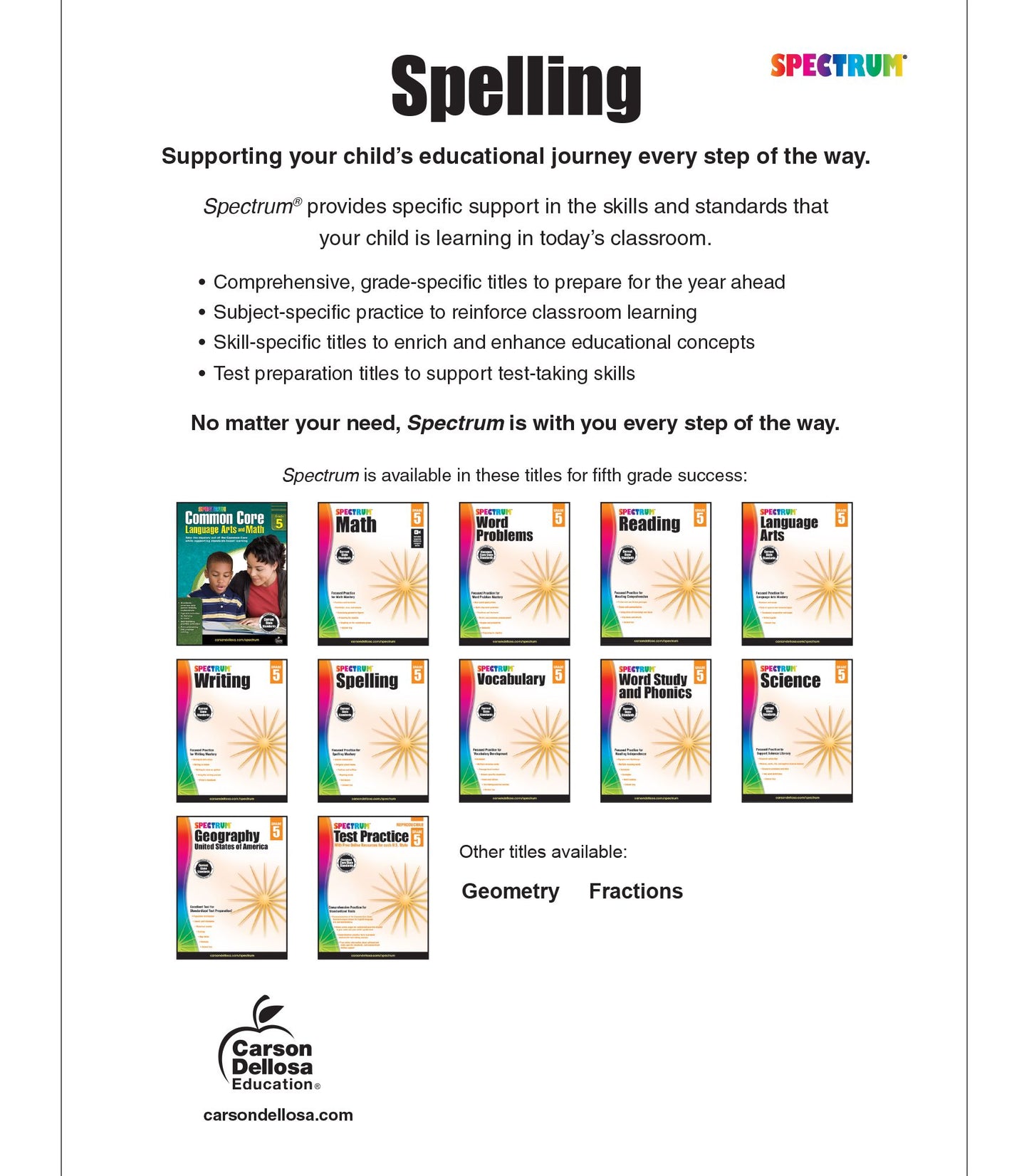 Spectrum Spelling Grade 5
