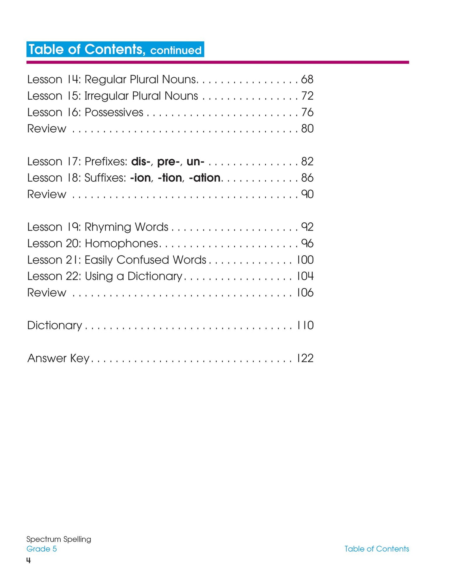 Spectrum Spelling Grade 5