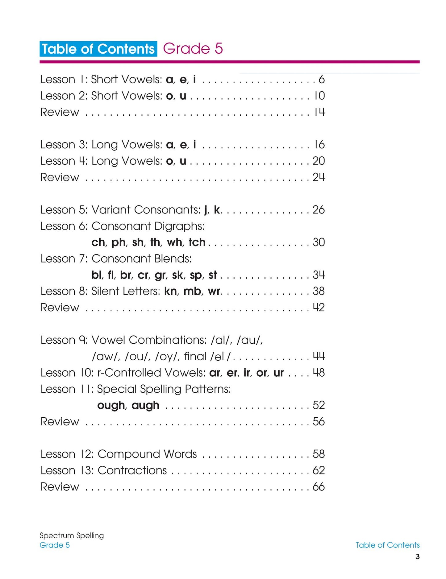 Spectrum Spelling Grade 5