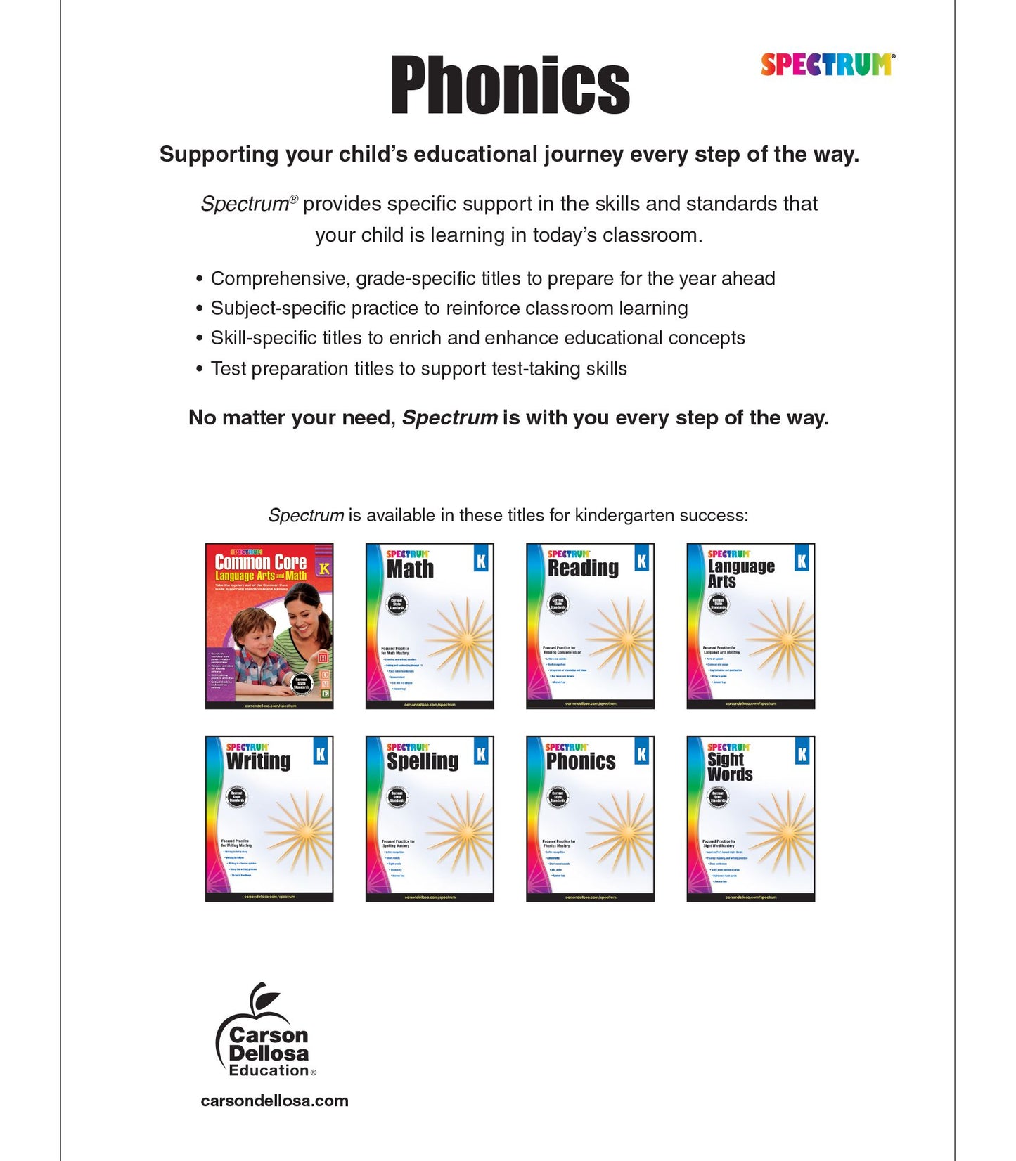 Spectrum Phonics Grade K