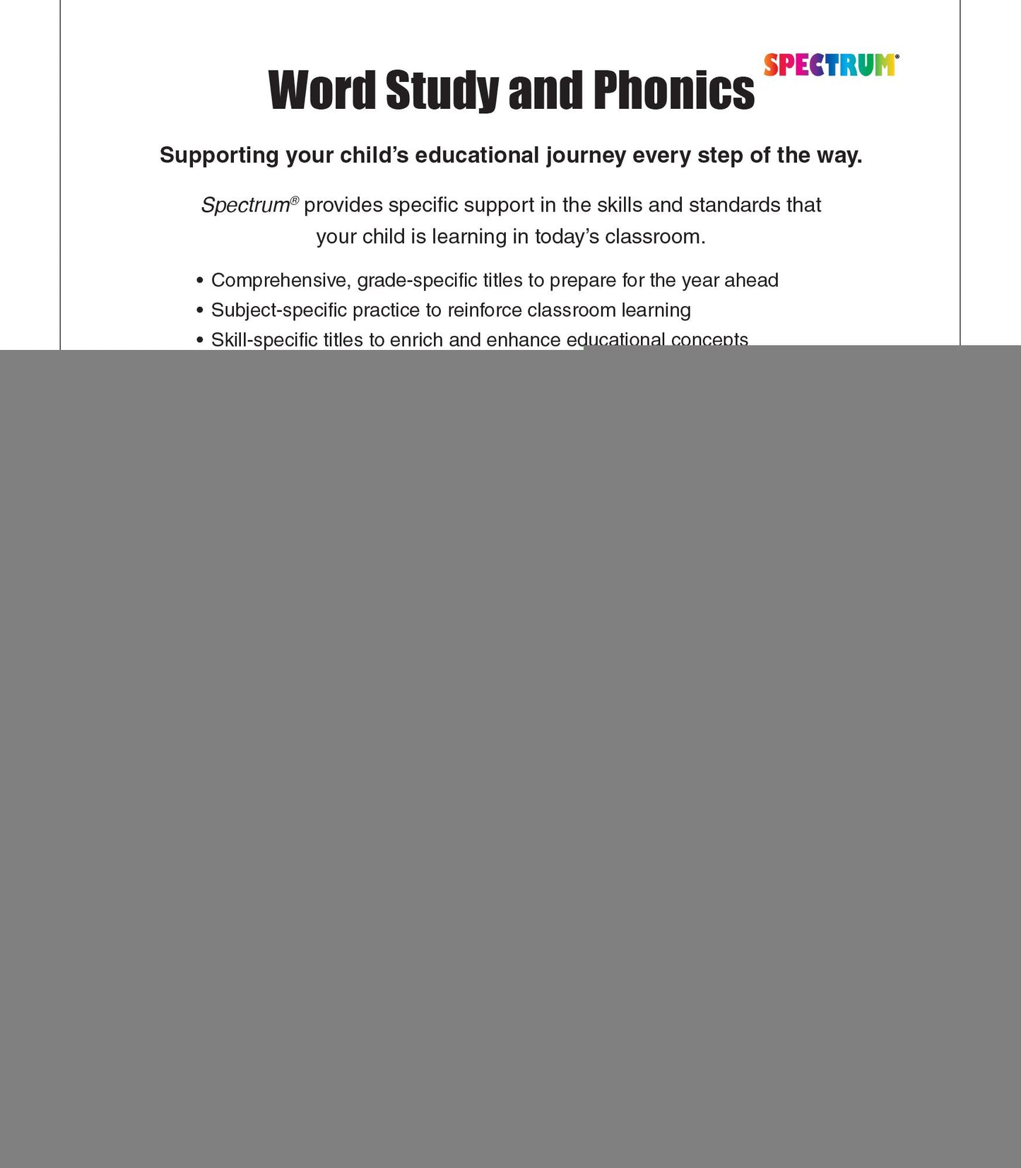 Spectrum Word Study and Phonics, Grade 4