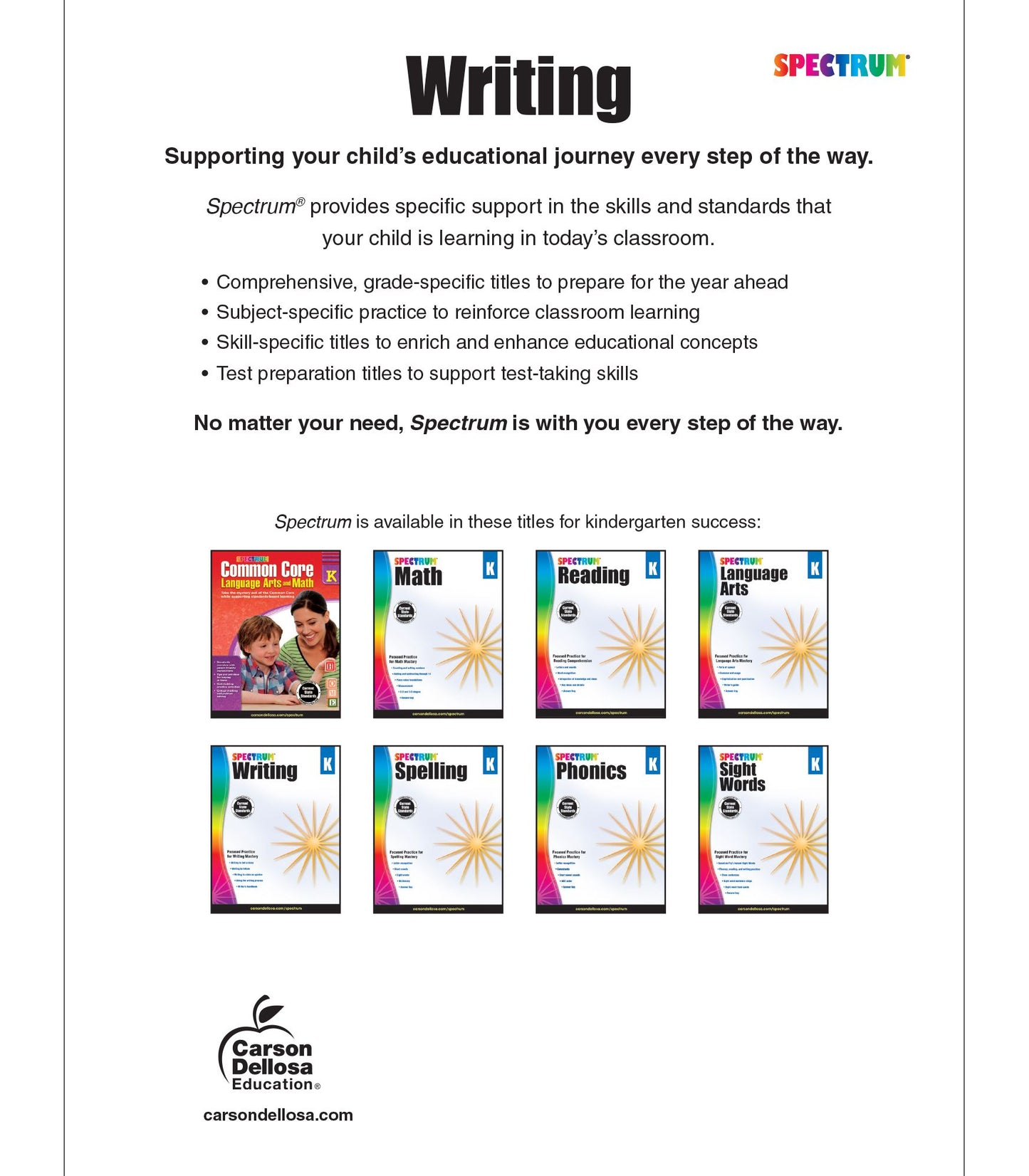 Spectrum Writing Grade K