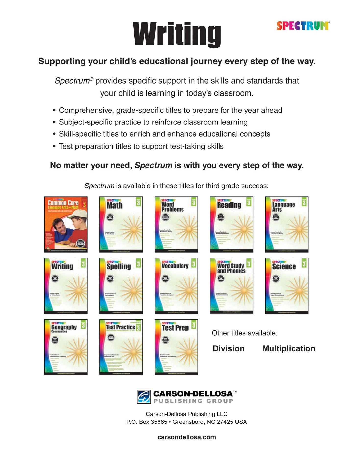 Spectrum Writing Grade 3