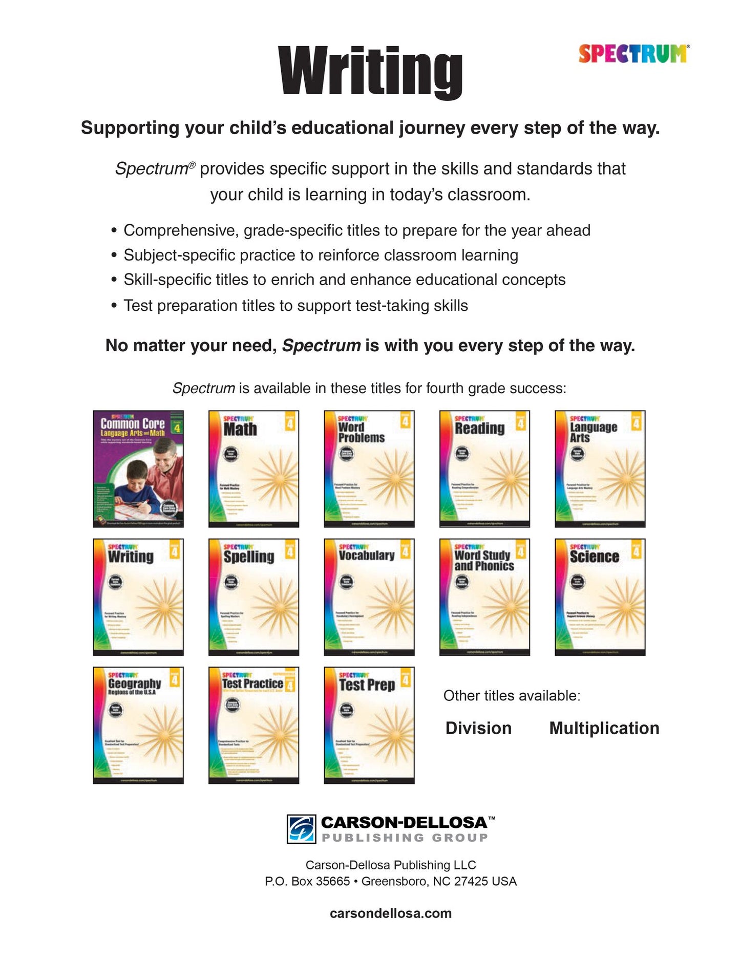 Spectrum Writing Grade 4