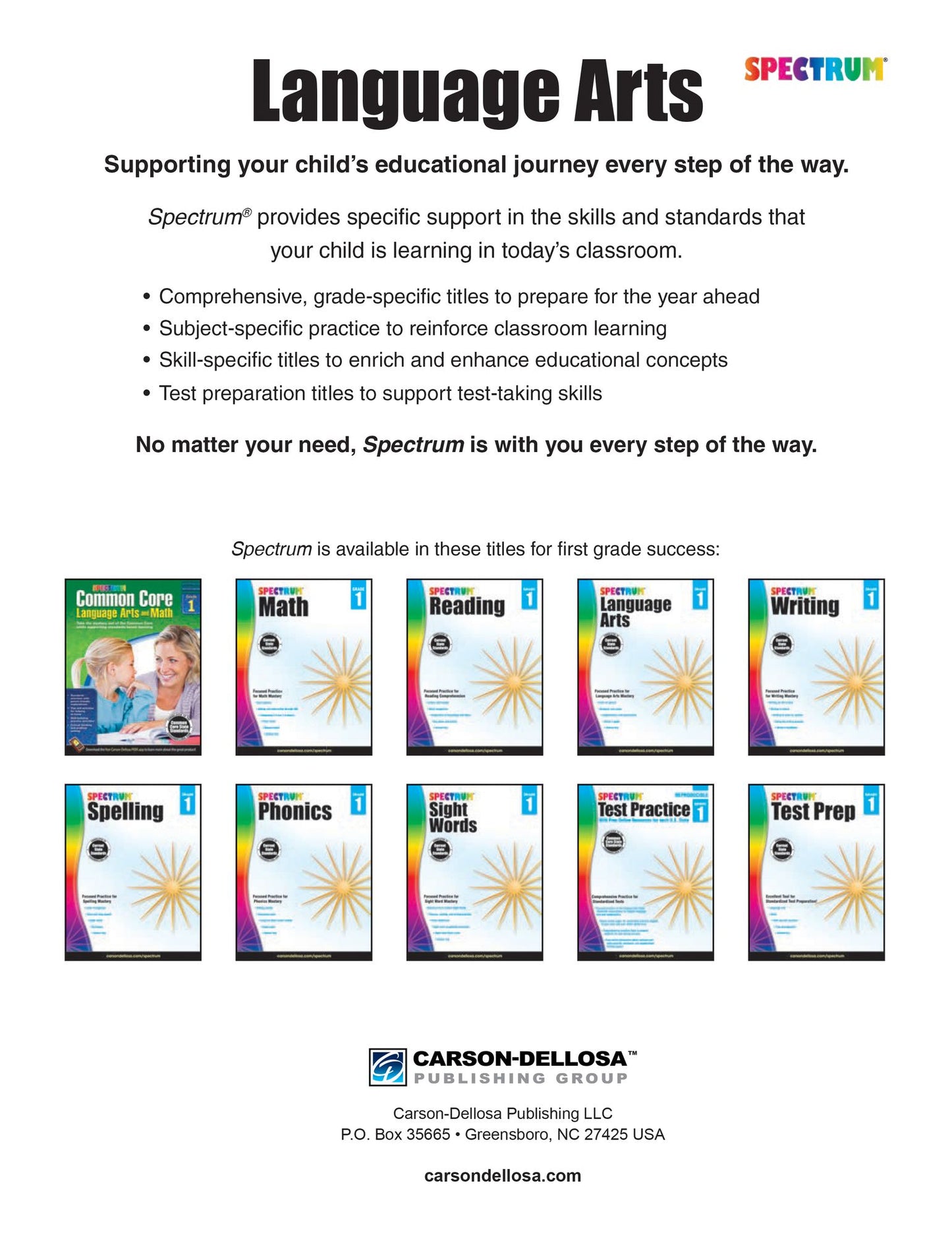 Spectrum Language Arts, Grade 1