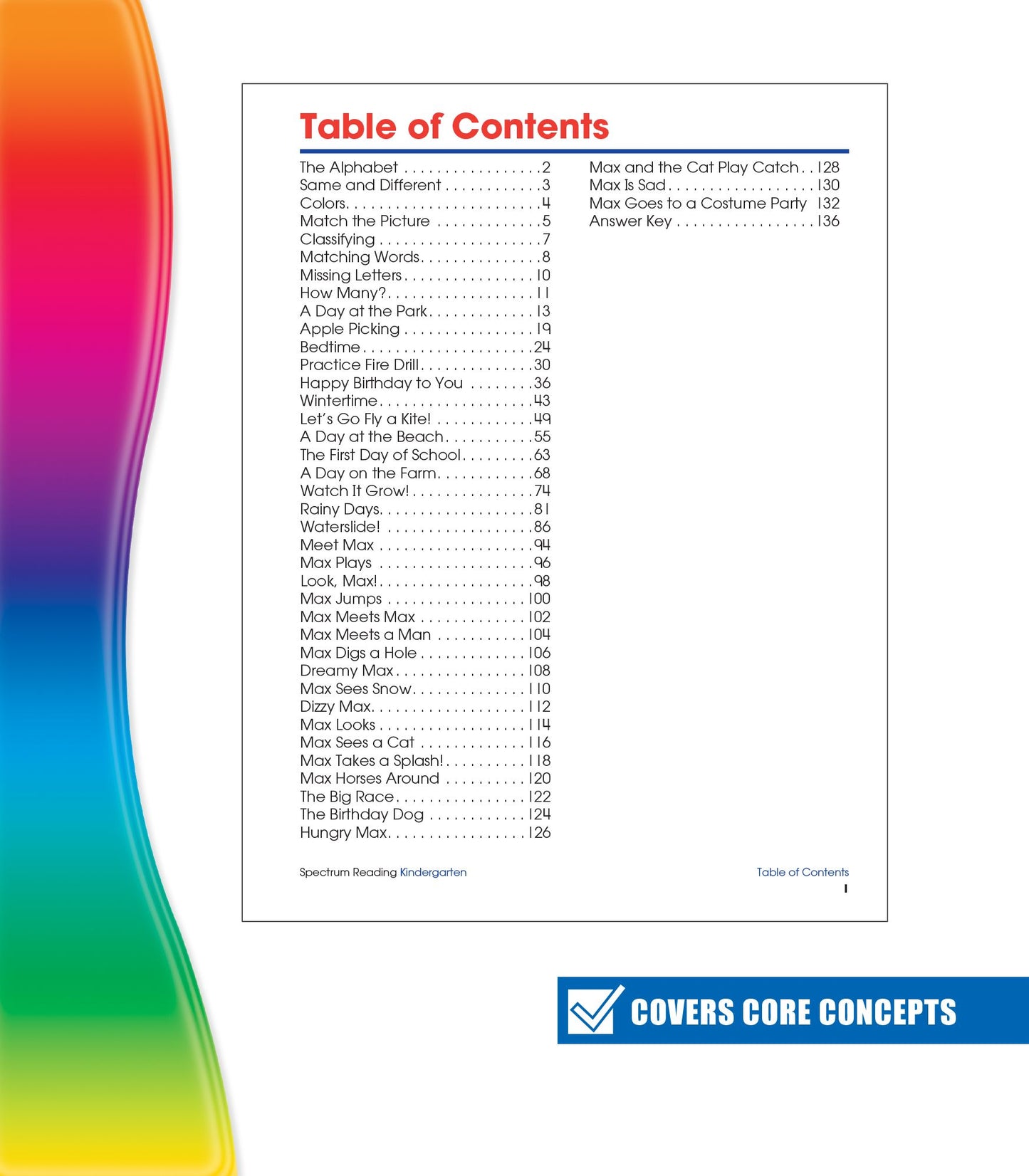 Spectrum Reading Workbook Grade K