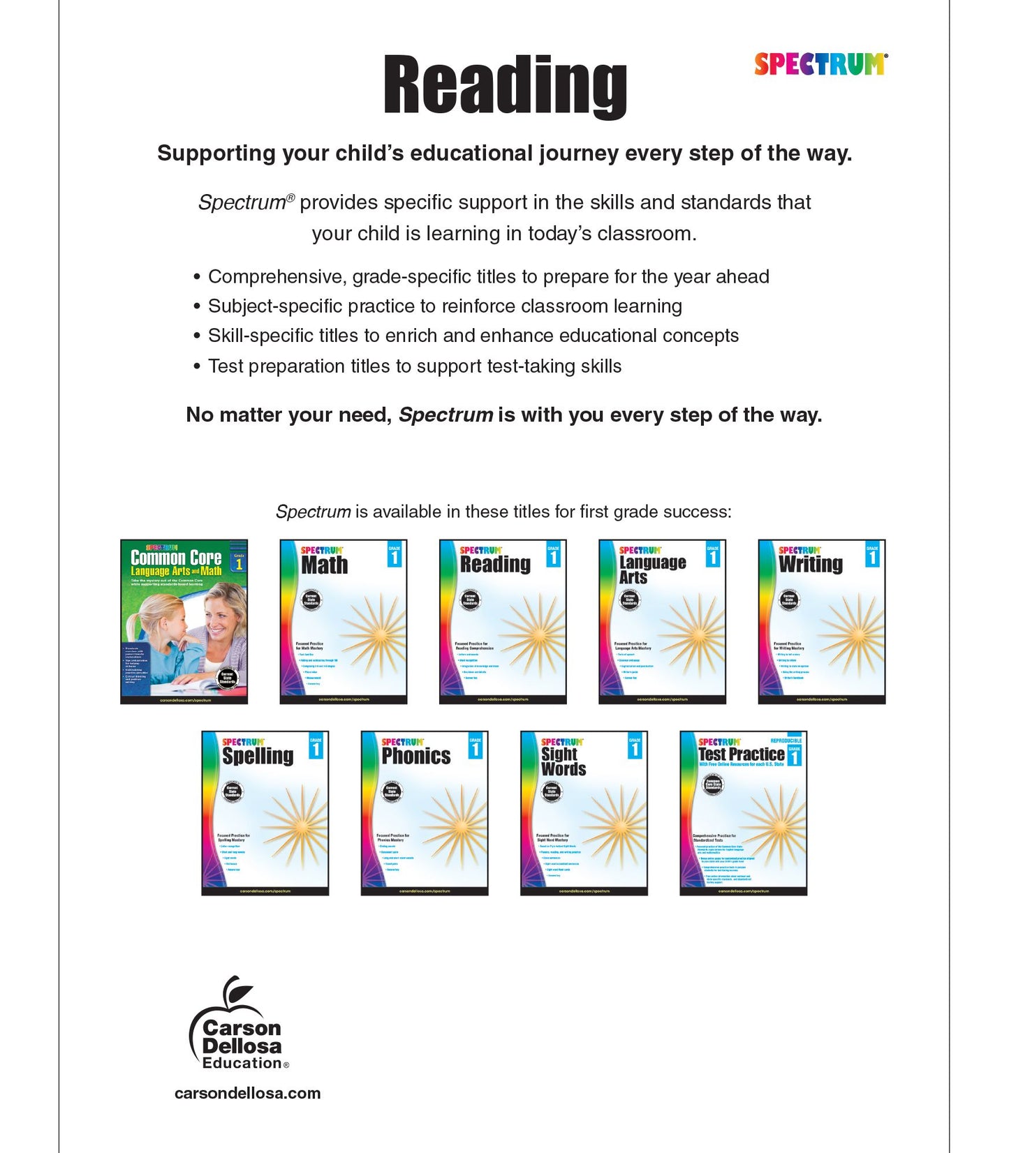 Spectrum Reading Workbook, Grade 1