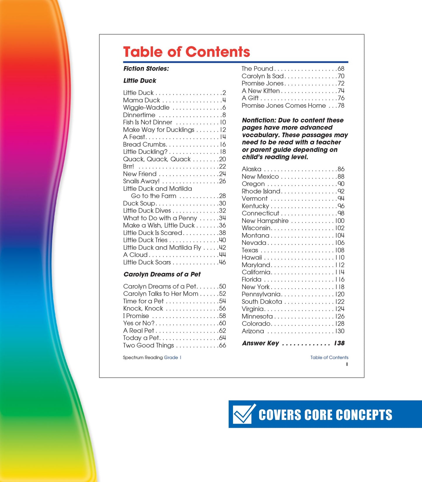 Spectrum Reading Workbook, Grade 1