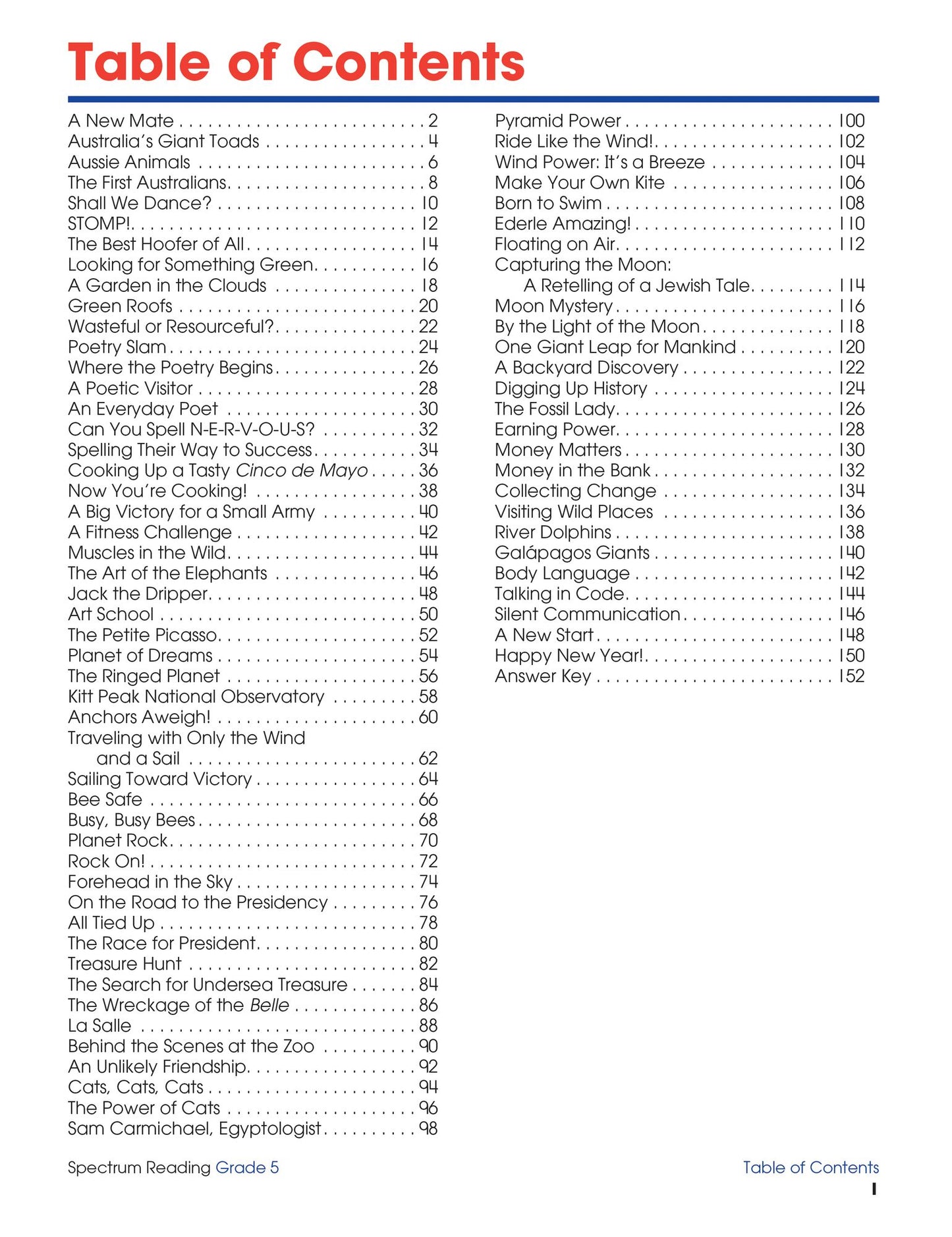 Spectrum Reading Workbook, Grade 5