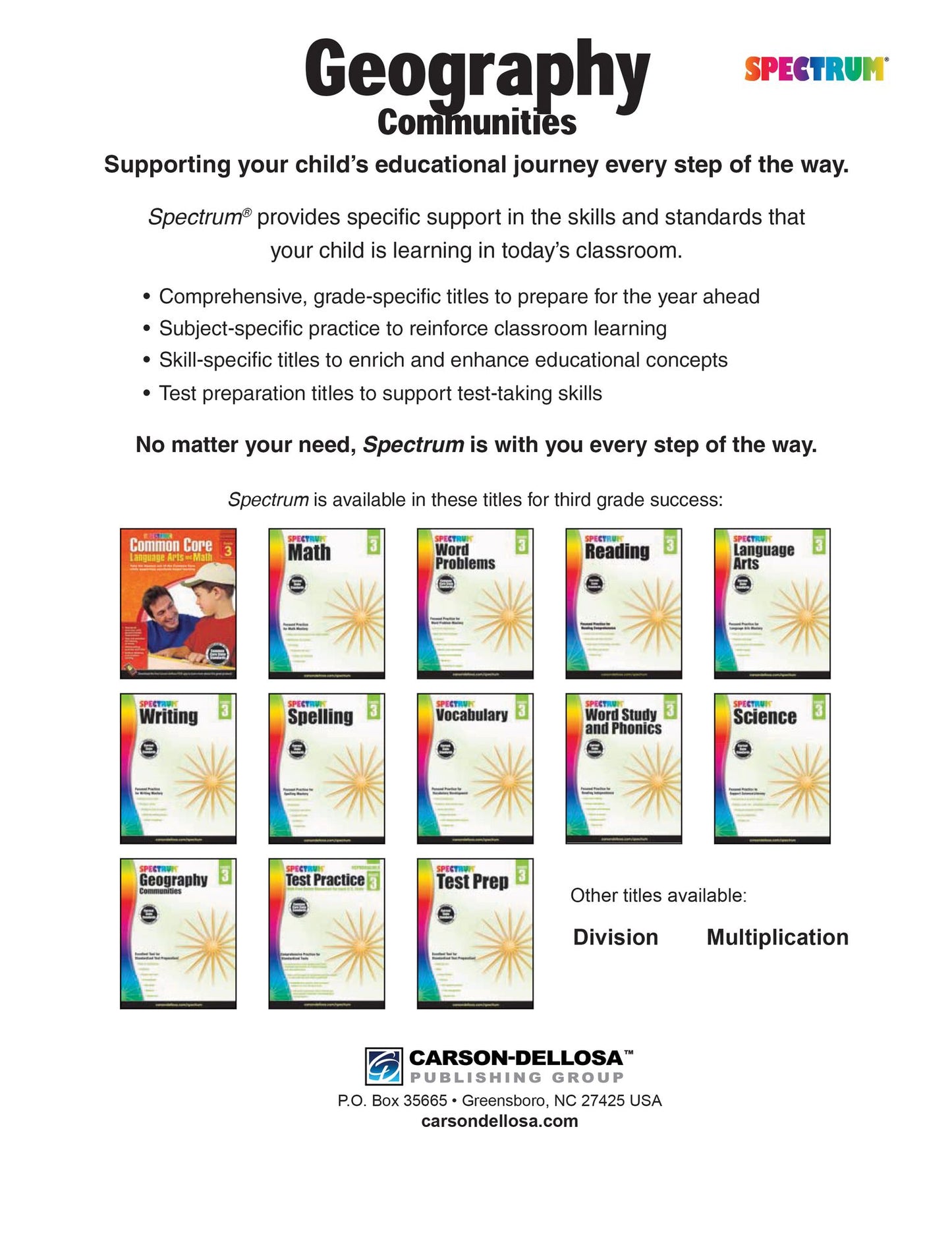 Spectrum Geography, Grade 3: Communities