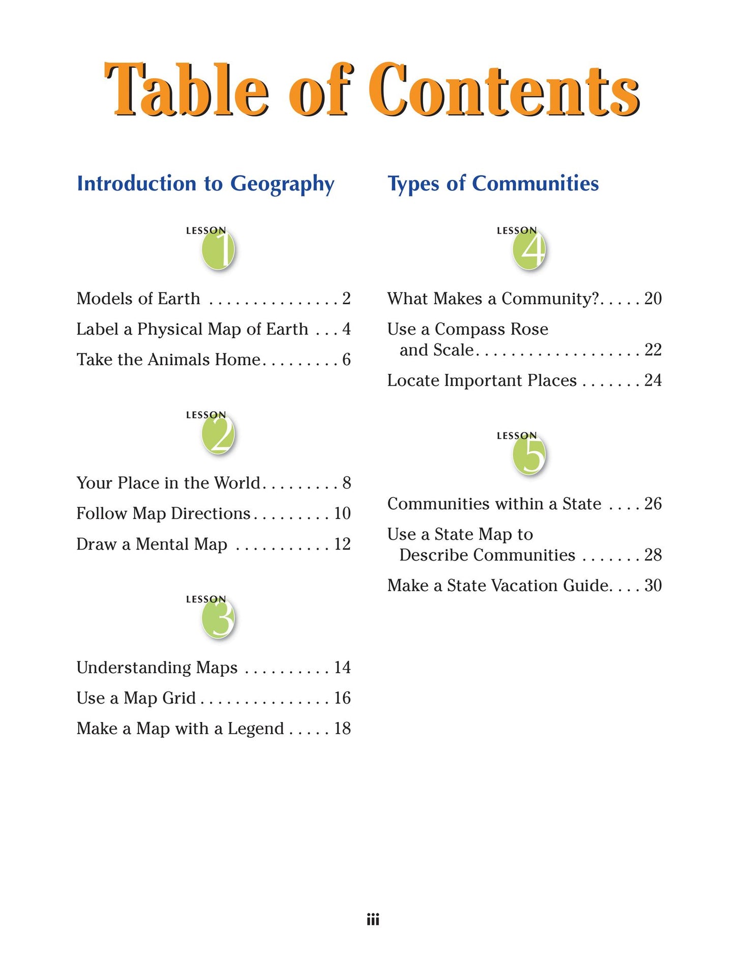 Spectrum Geography, Grade 3: Communities
