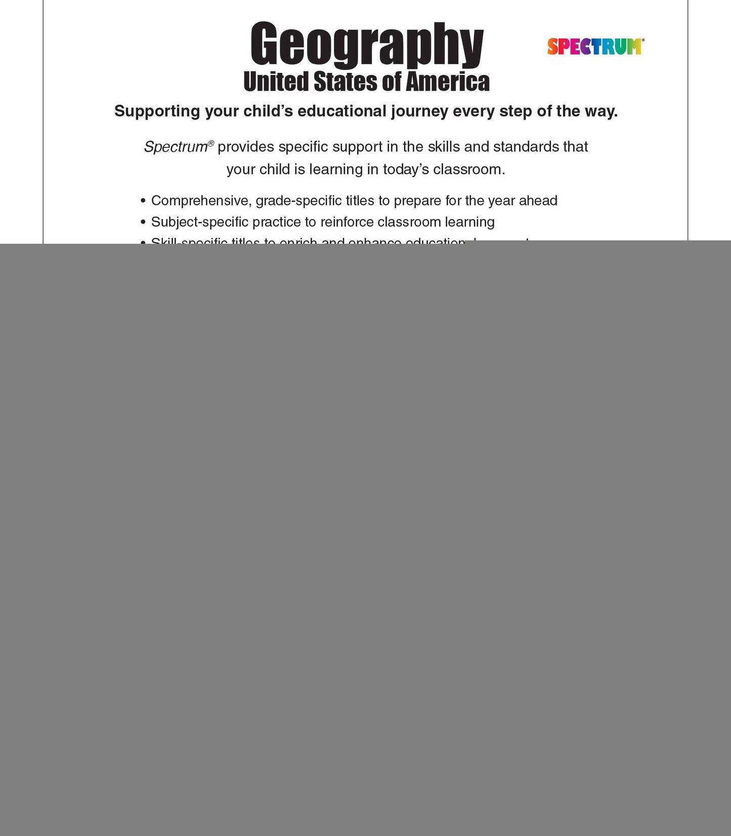 Spectrum Geography, Grade 5: United States of America