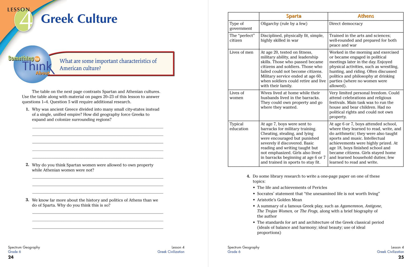 Spectrum Geography, Grade 6: The World