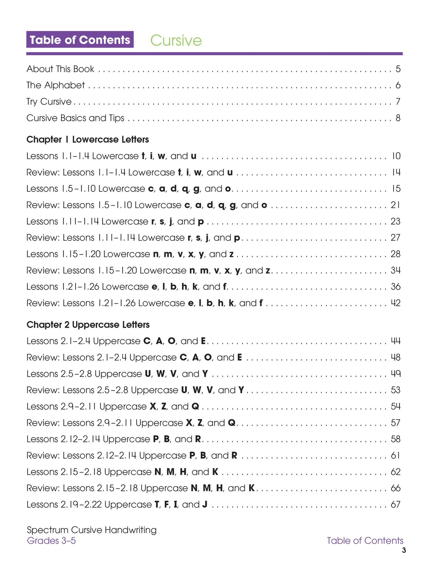 Spectrum Cursive Handwriting, Grades 3 - 5