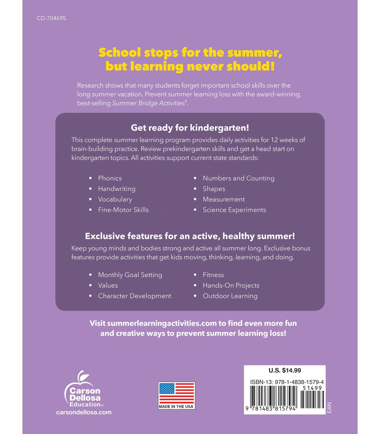 Summer Bridge Activities, Grades PK - K: Bridging Grades Prekindergarten to Kindergarten