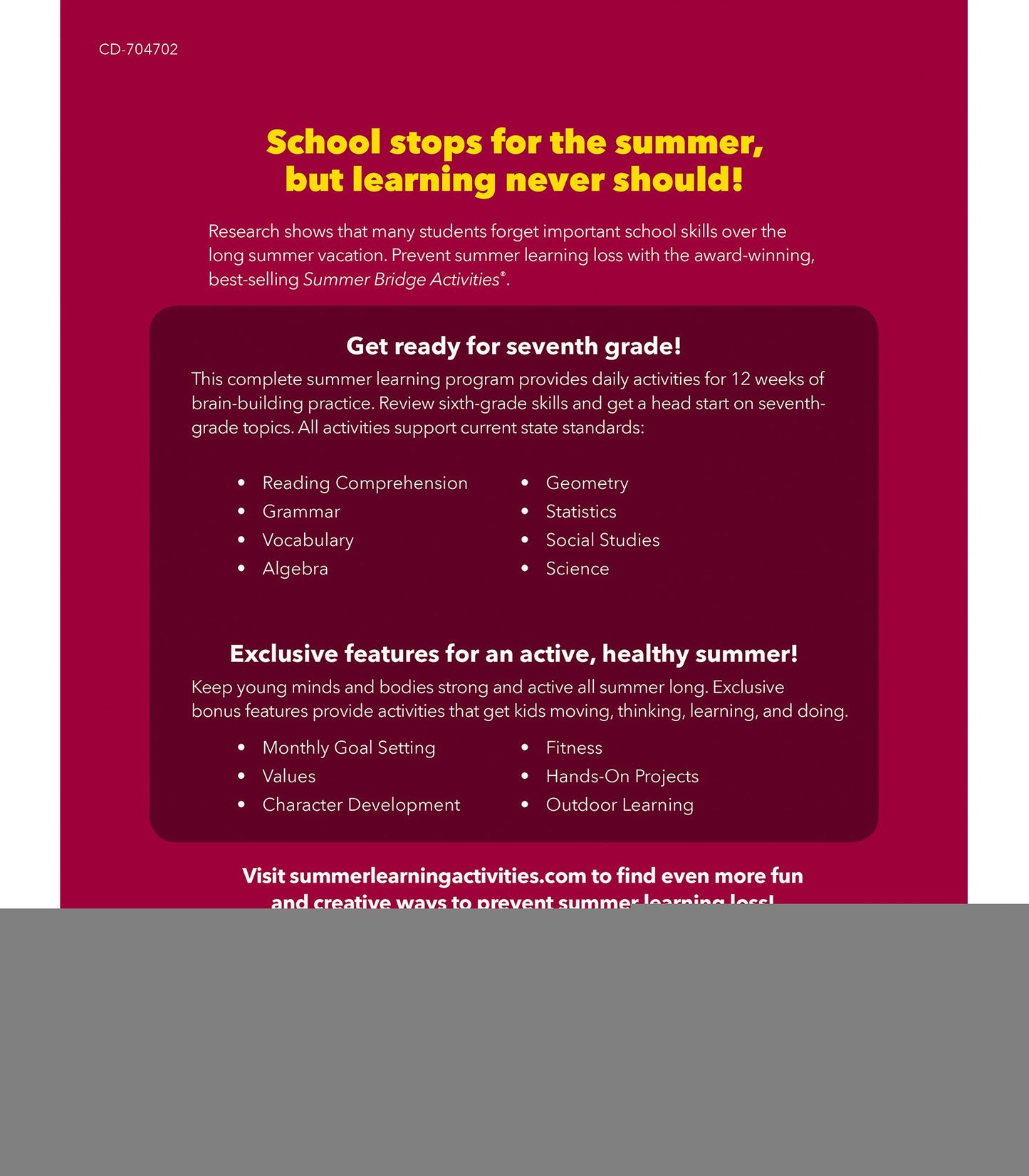 Summer Bridge Activities, Grades 6 - 7: Bridging Grades Sixth to Seventh