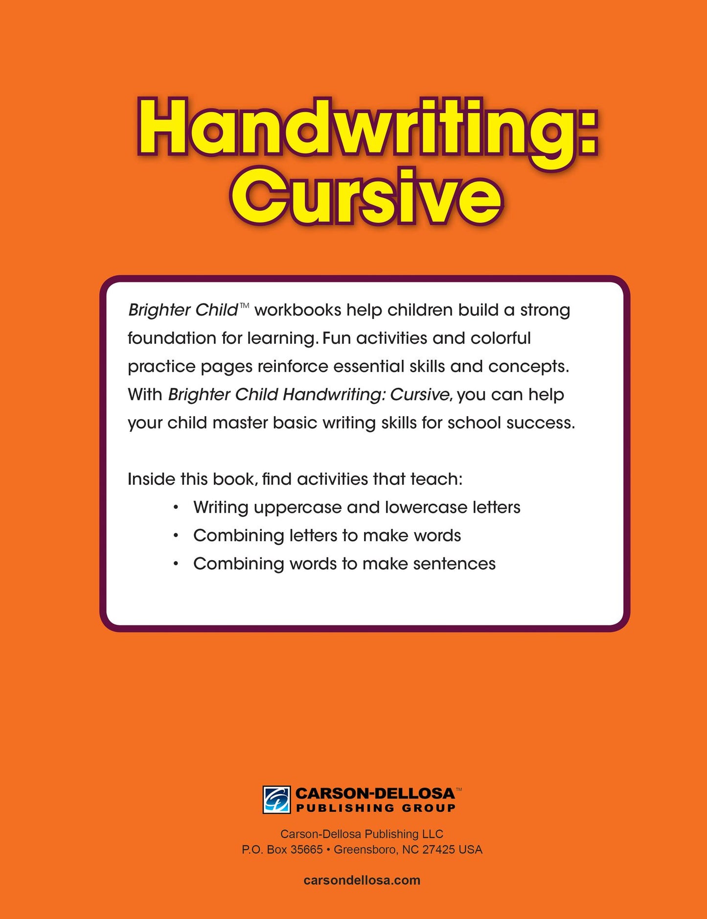 Handwriting: Cursive Workbook