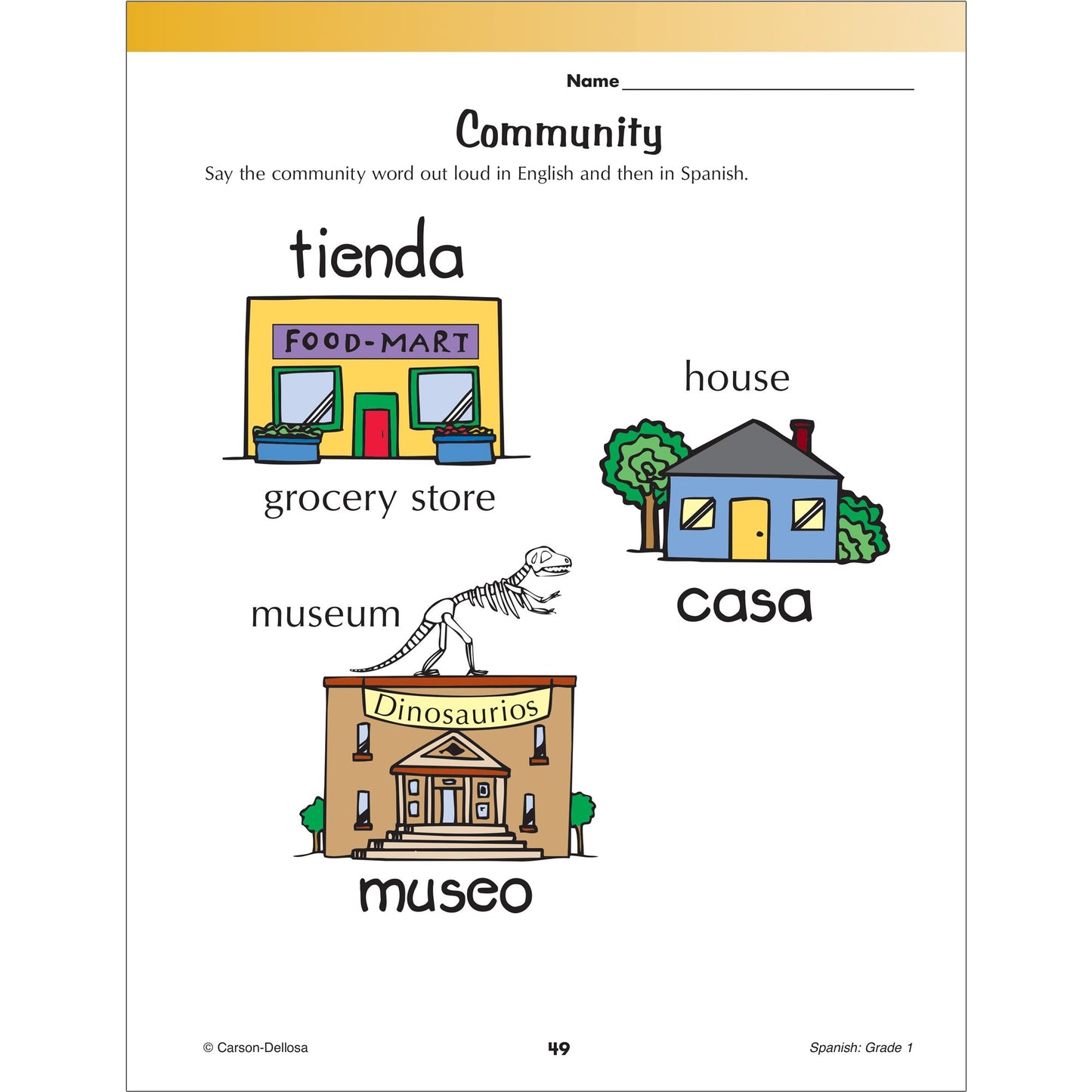 Spanish Workbook, Grade 1