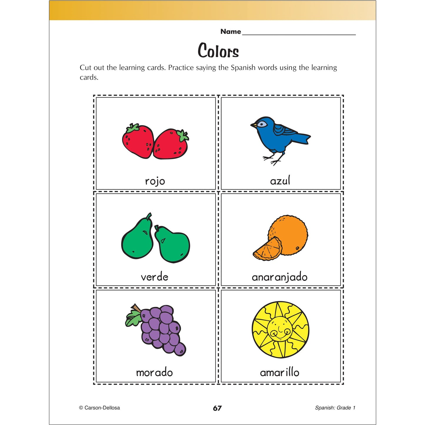 Spanish Workbook, Grade 1