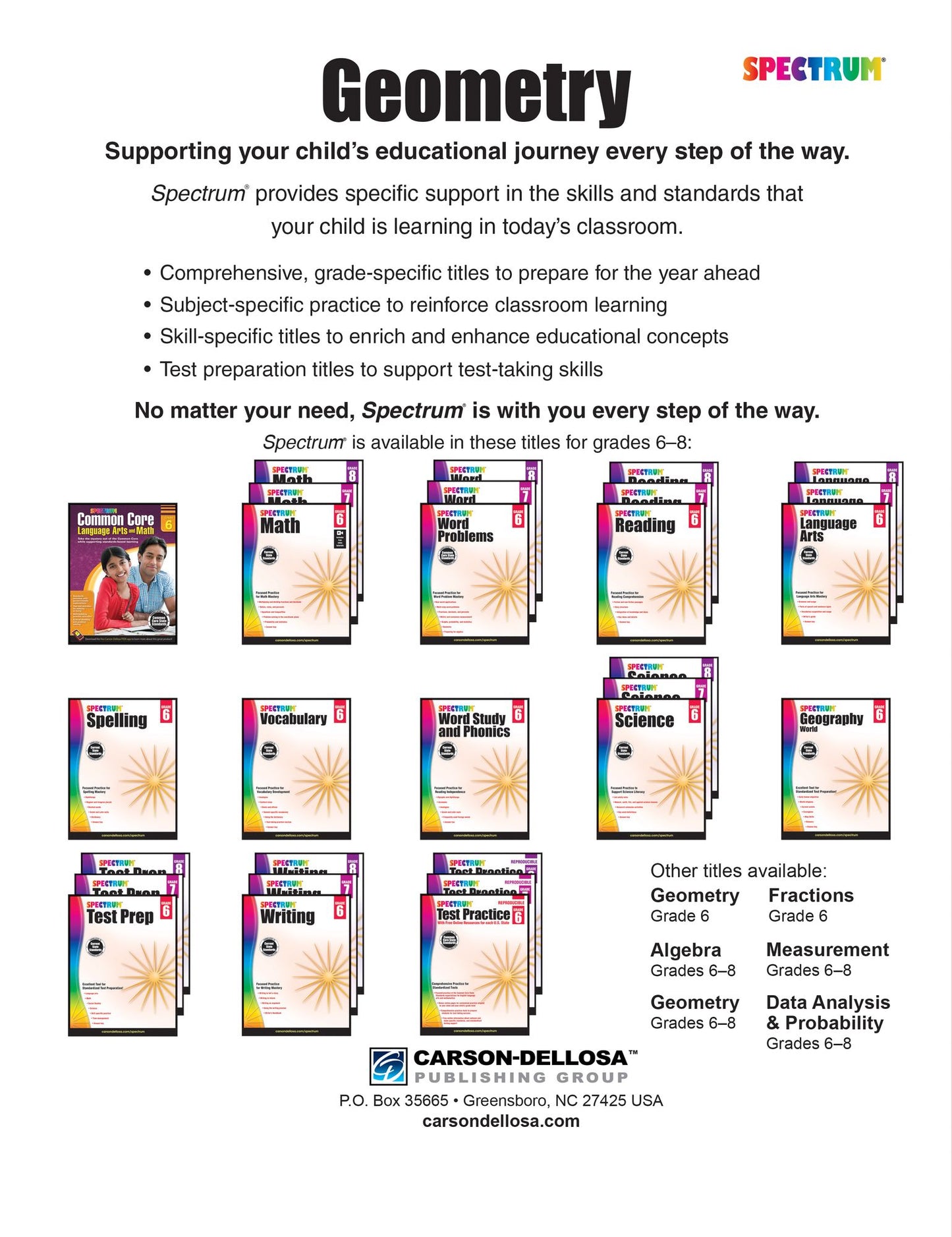 Spectrum Geometry (Grades 6-8)