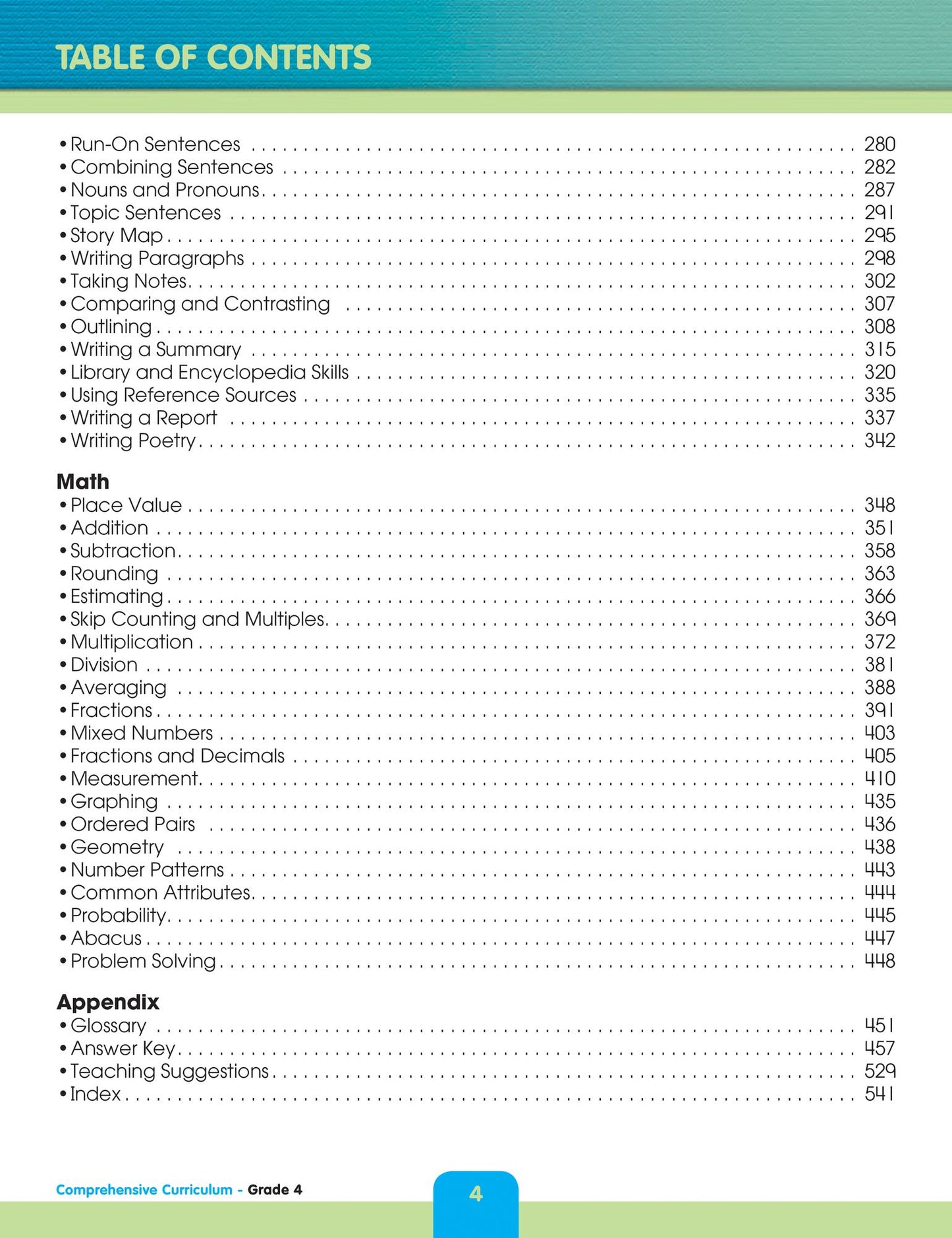 Comprehensive Curriculum of Basic Skills, Grade 4
