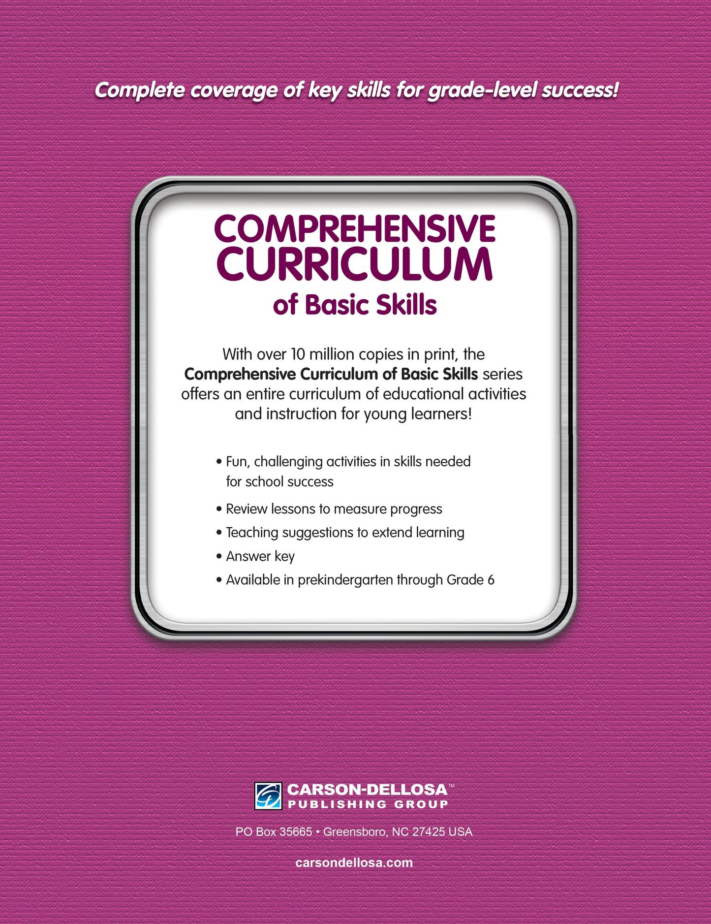 Comprehensive Curriculum of Basic Skills, Grade 6