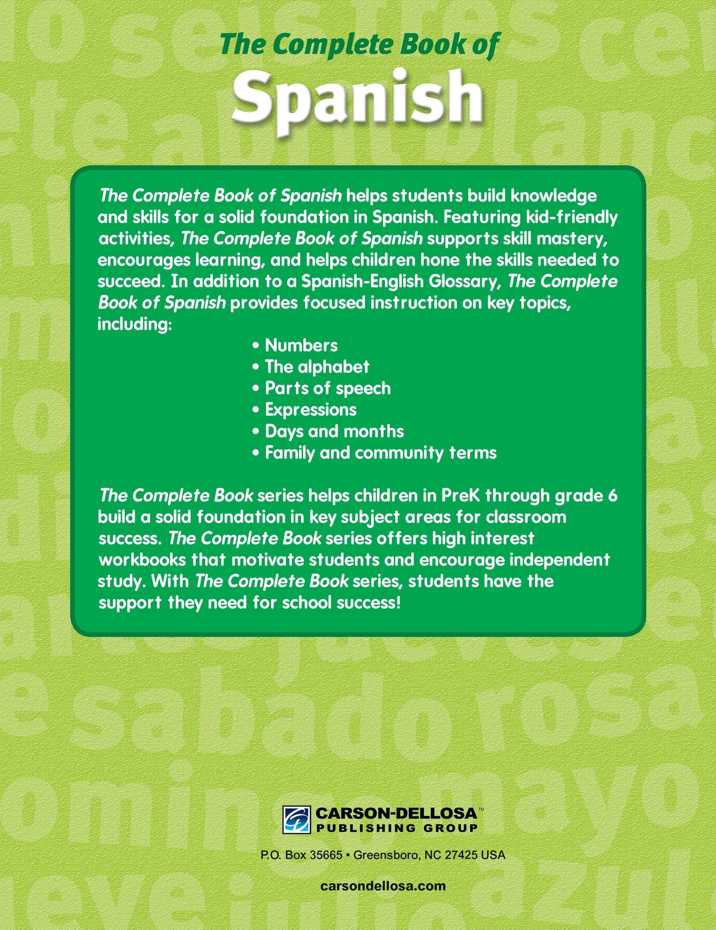 Complete Book of Spanish, Grades 1 - 3