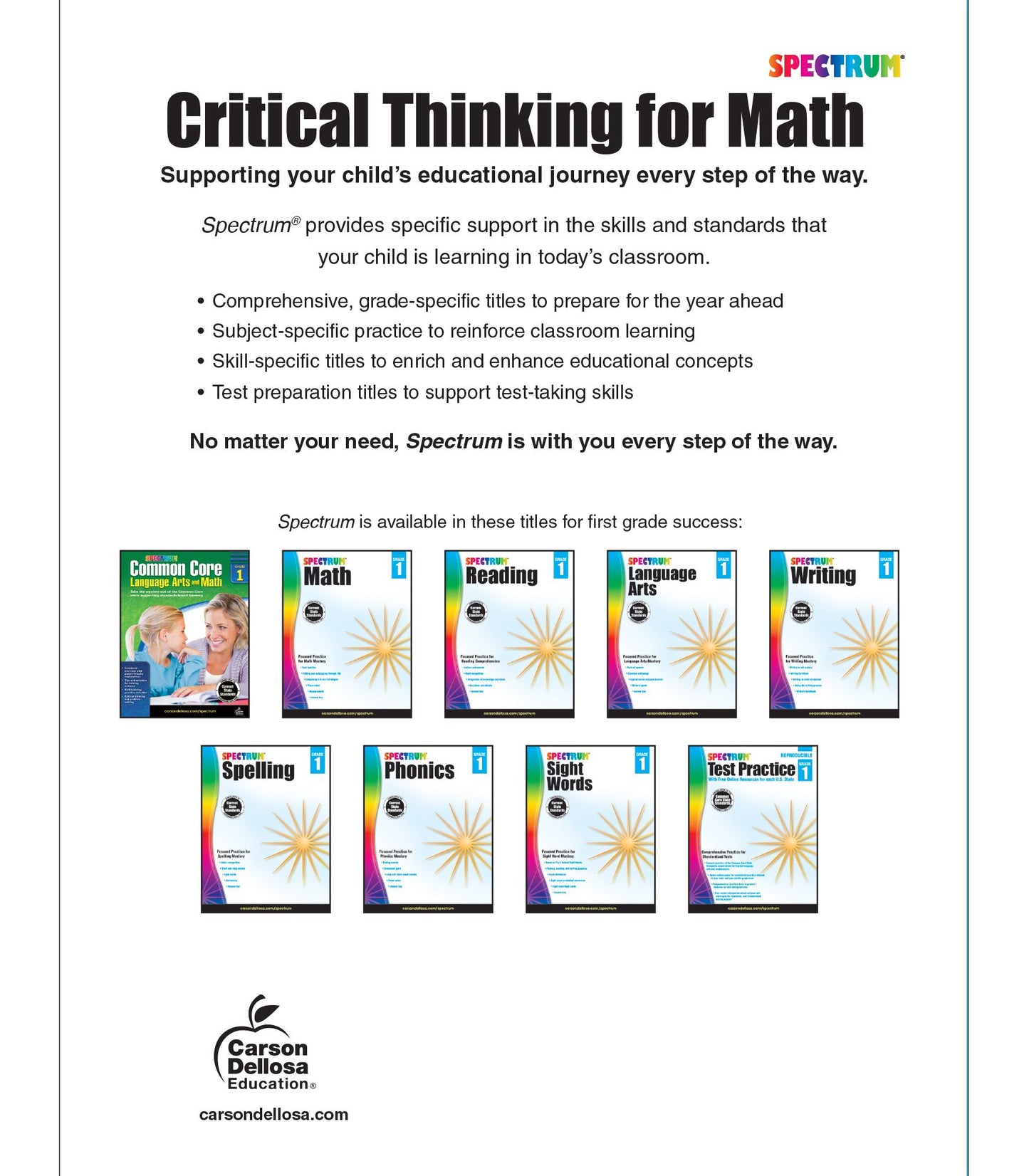 Spectrum Critical Thinking for Math Gr 1