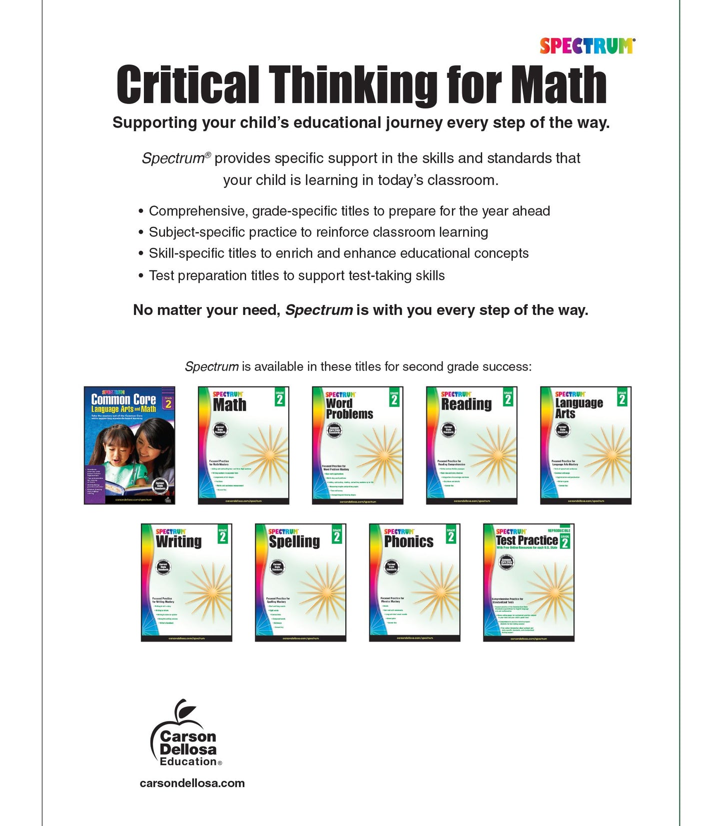 Spectrum Critical Thinking for Math Gr 2