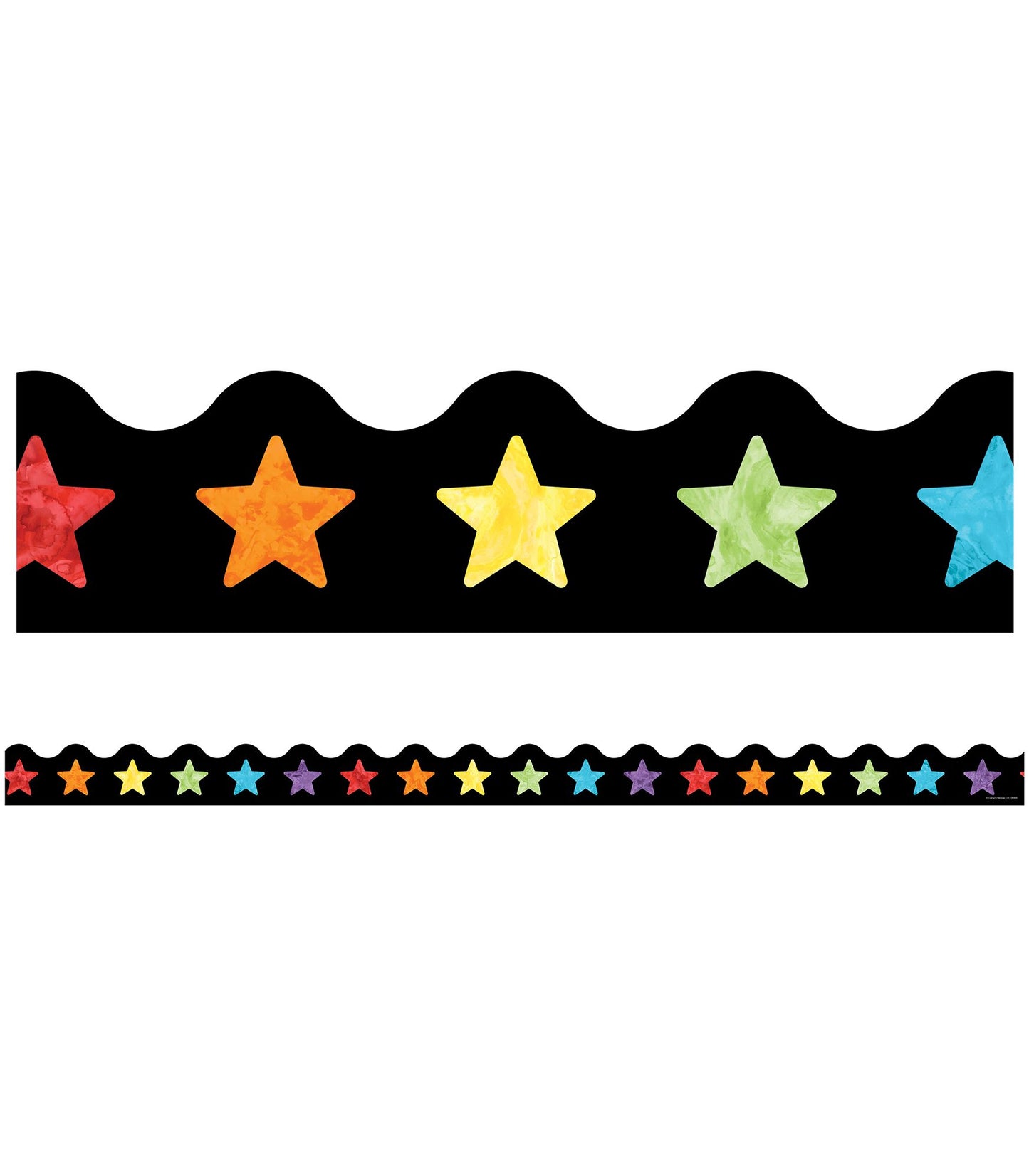 Celebrate Learning Watercolor Stars Scalloped Borders