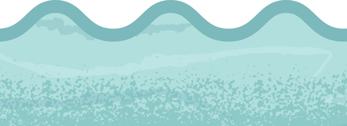 Nature Explorers Blue Woodgrain Scalloped Borders