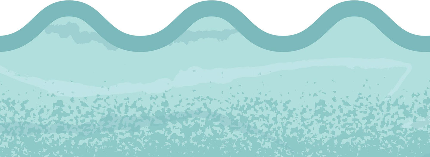 Nature Explorers Blue Woodgrain Scalloped Borders