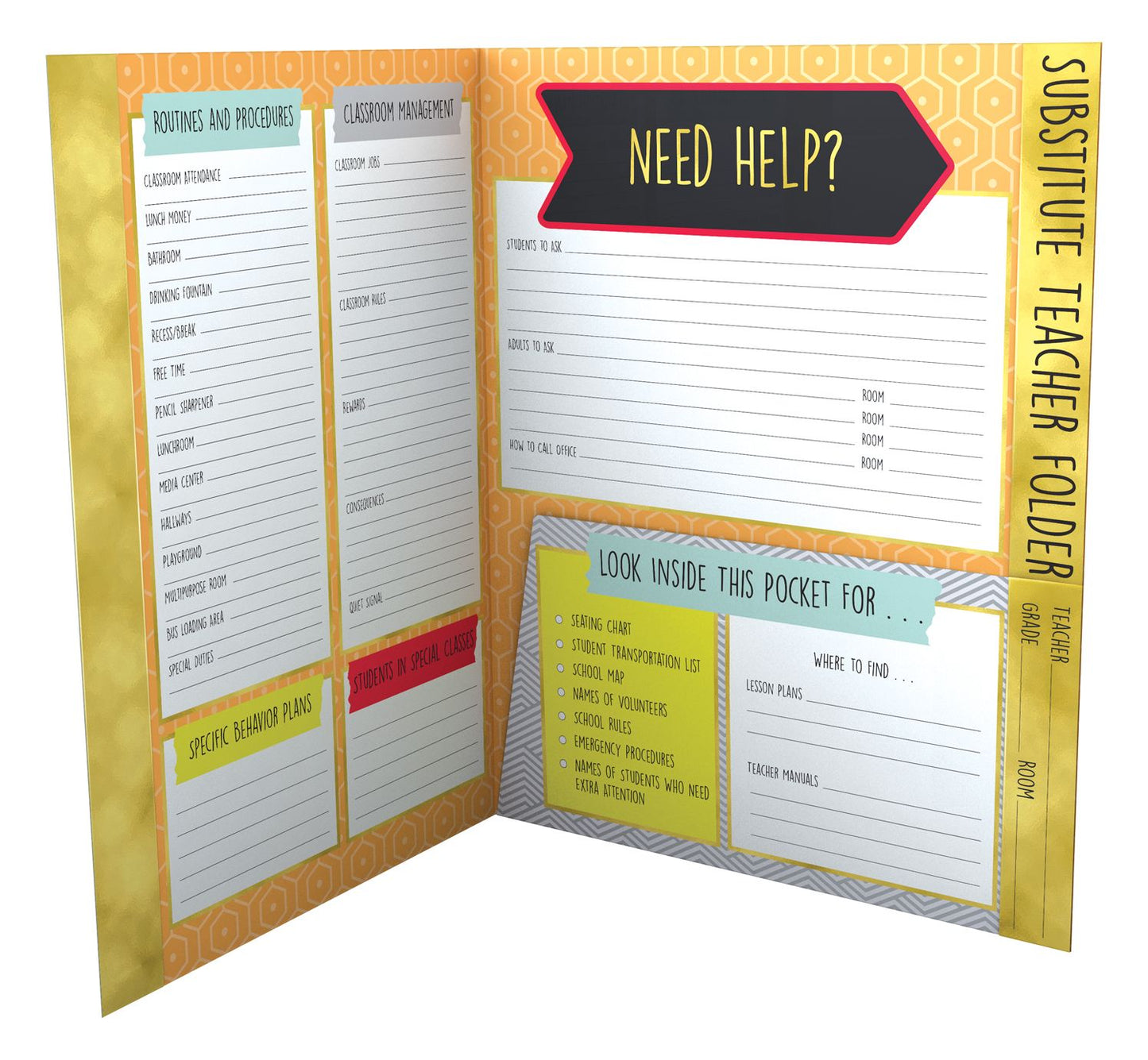 Aim High Substitute Teacher Folder Folder