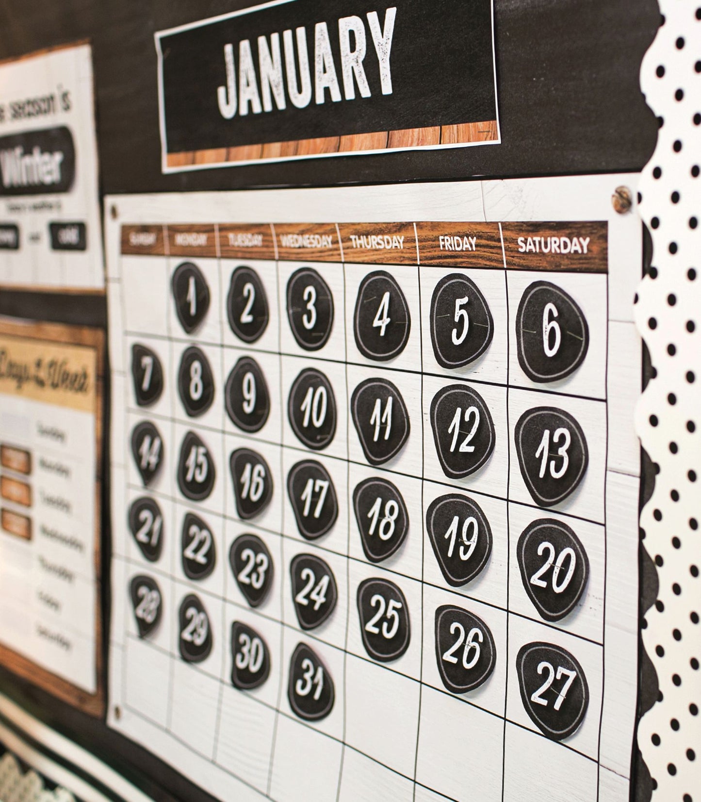 Industrial Chic Calendar Bulletin Board Set